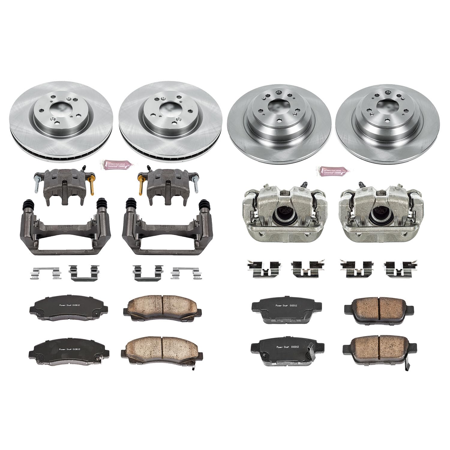 Power Stop KCOE5856 1-Click Autospecialty OE Replacement Brake Kit with Calipers For Acura TL 2009-2014 [Model Specific]