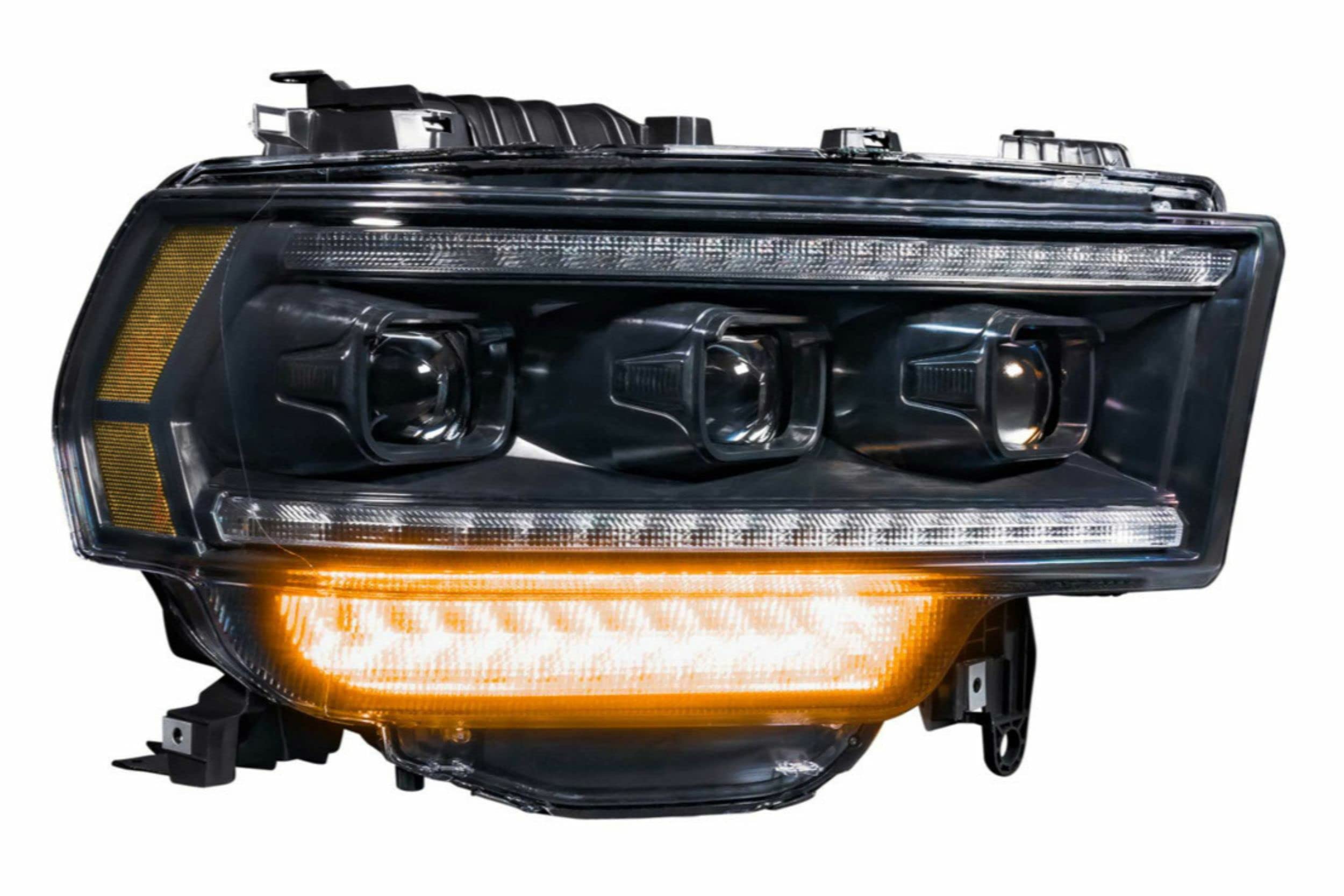 Morimoto XB LED Headlights (White DRL) & Fog Light Assemblies Smoked (Vertical), Fits 2009-2018 Dodge Ram, Plug and Play, DOT Approved Housing, Switchback Sequential Turn Signals (1x ‎LF520 1x LF291)