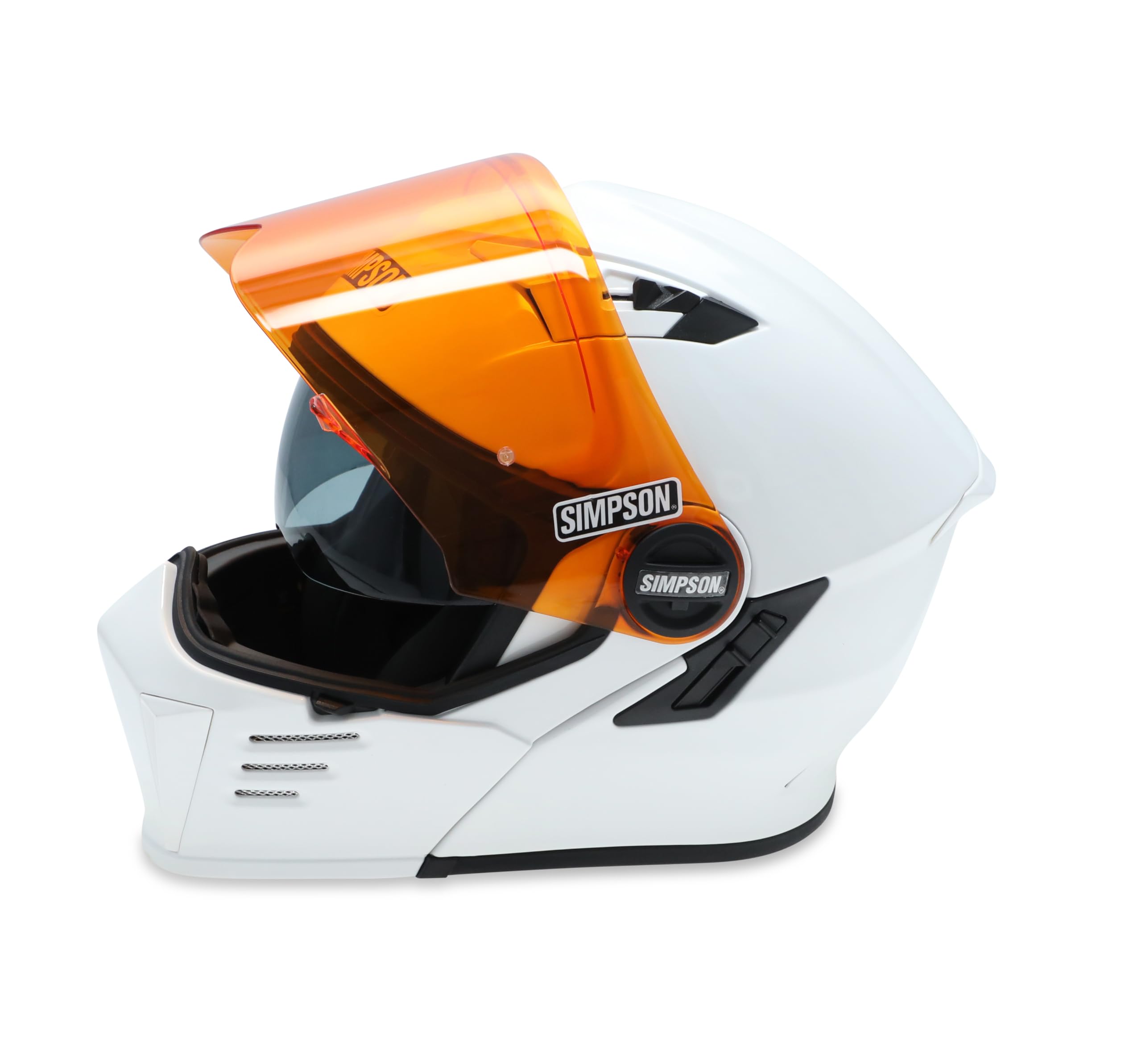 Mod Bandit Simpson Motorcycle Helmet - White - Medium | Modular Full-Face Helmet Clear Visor Shield DOT ECE Certified for Street, Cruiser & Touring Riders (M59M1)