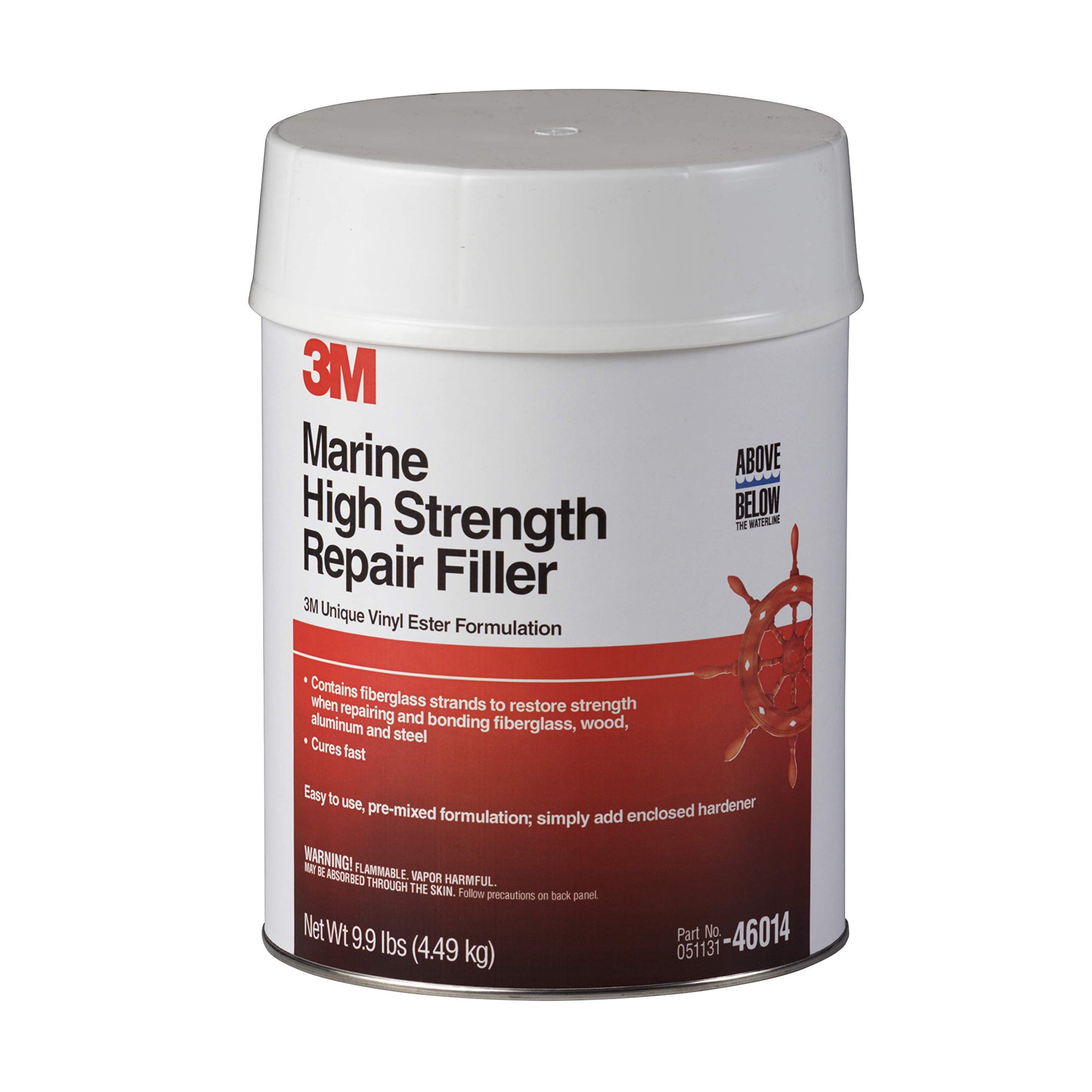 3M High Strength Marine Repair Filler, 46014, 1 gal, White, Gallon
