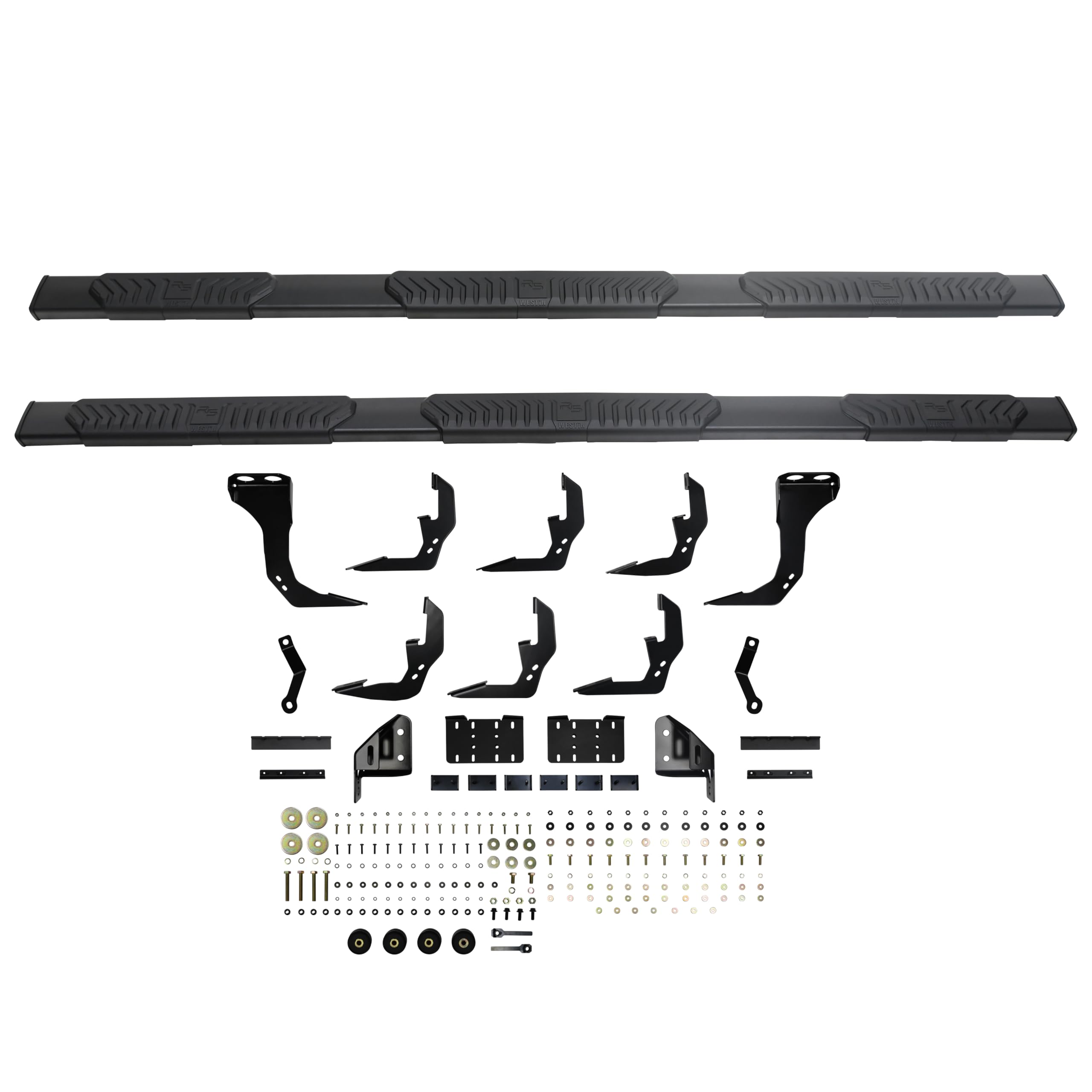 28-534695 Westin R5 Wheel to Wheel Modular Nerf Bars fits 2019-2024 Silverado Sierra 1500 Crew Cab 6'5" Bed (Exc 2019 Silverado LD/Sierra 1500 Limited) Black Pair