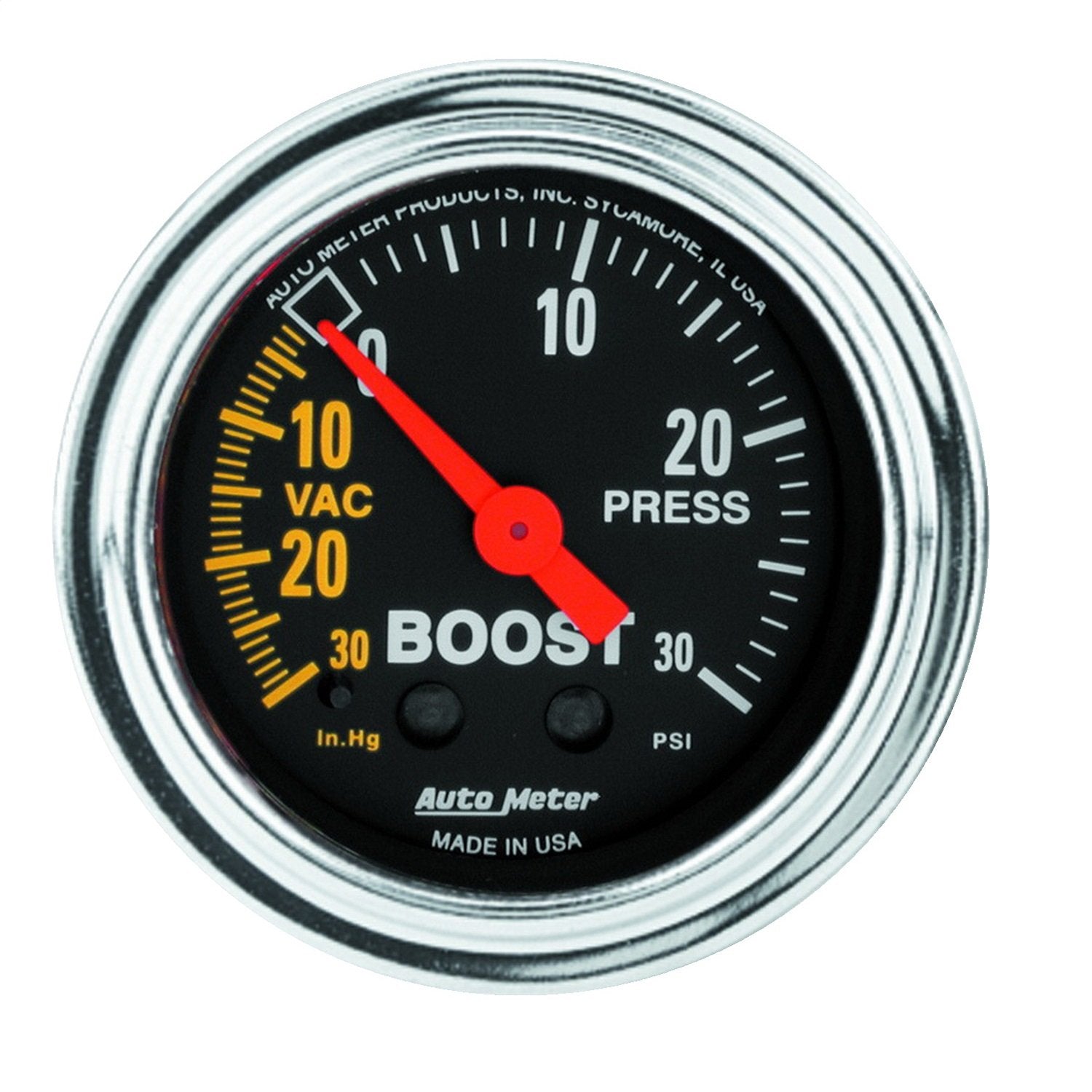 Auto Meter Mechanical Boost/Vacuum Gauge 2403 Traditional Chrome