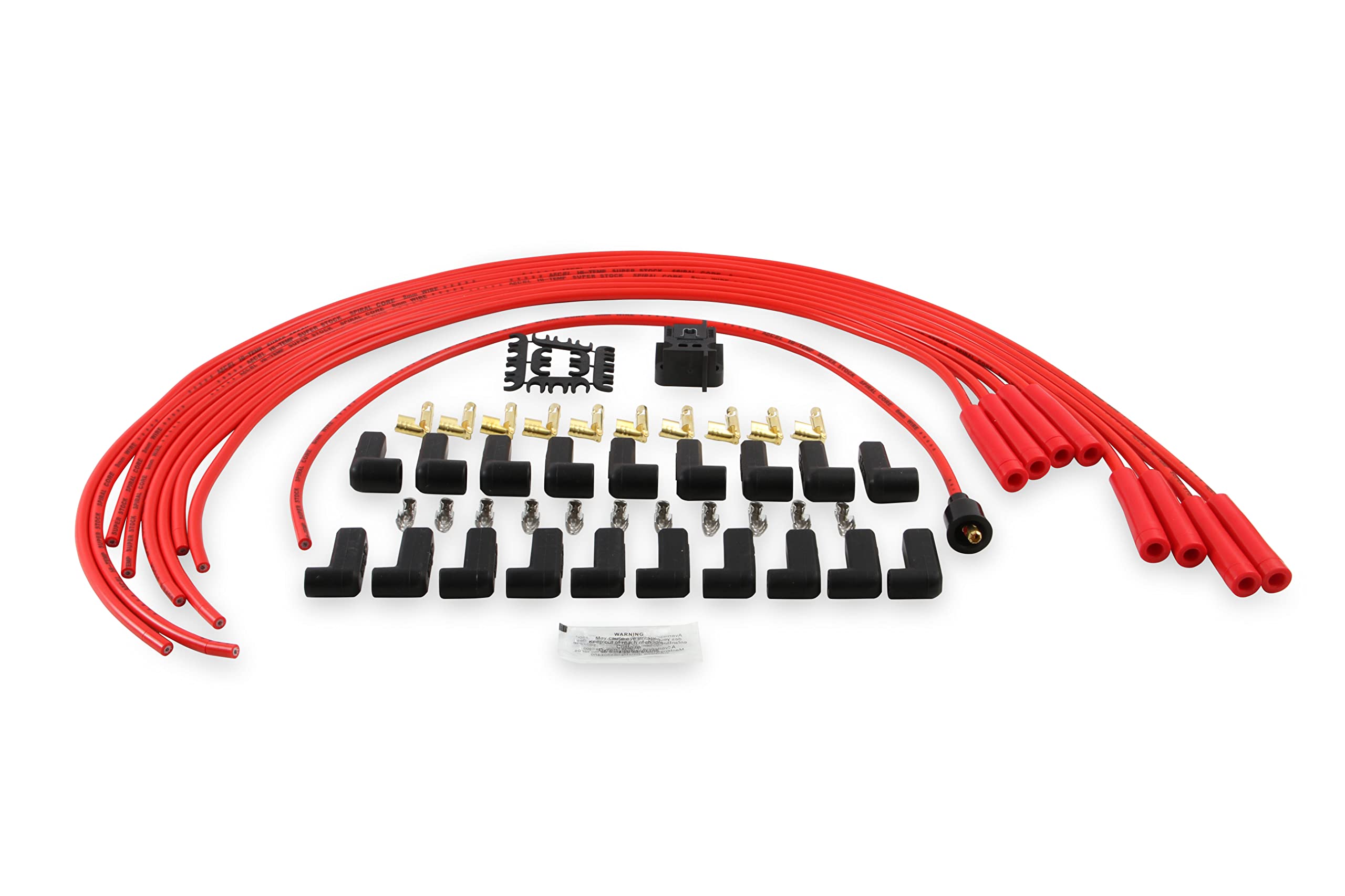 Super Stock ACCEL 5040R Spark Plug Wire Set - 8mm - Universal - Red Wire with Red Straight Boots