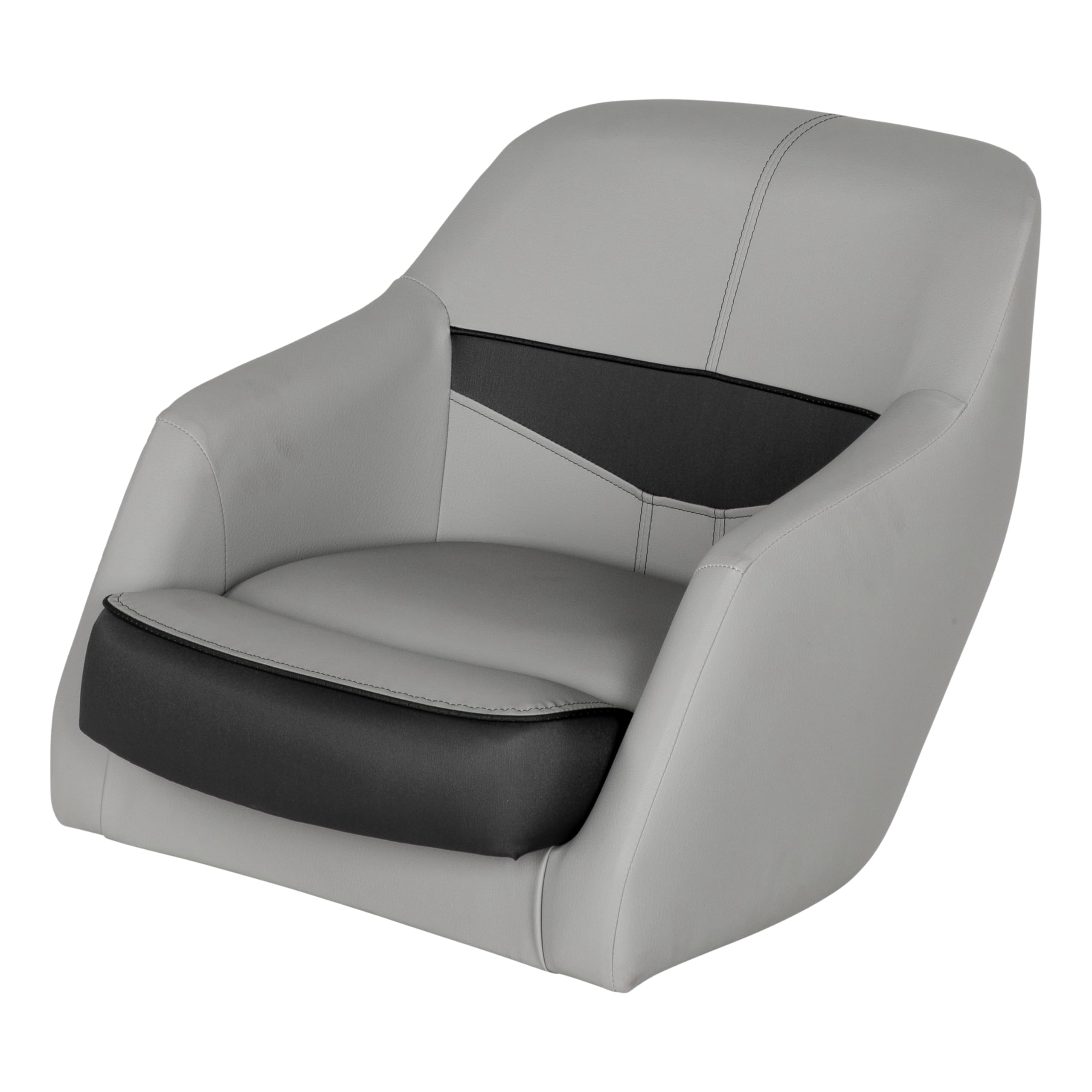 Lippert Pontoon Helm Seat, Rockport Series, Marine-Grade Vinyl, High-Density Foam, Easy Installation, Fits Most Pontoons, Compatible with most Captain’s Seat Pedestals, River Rock – 20221094134
