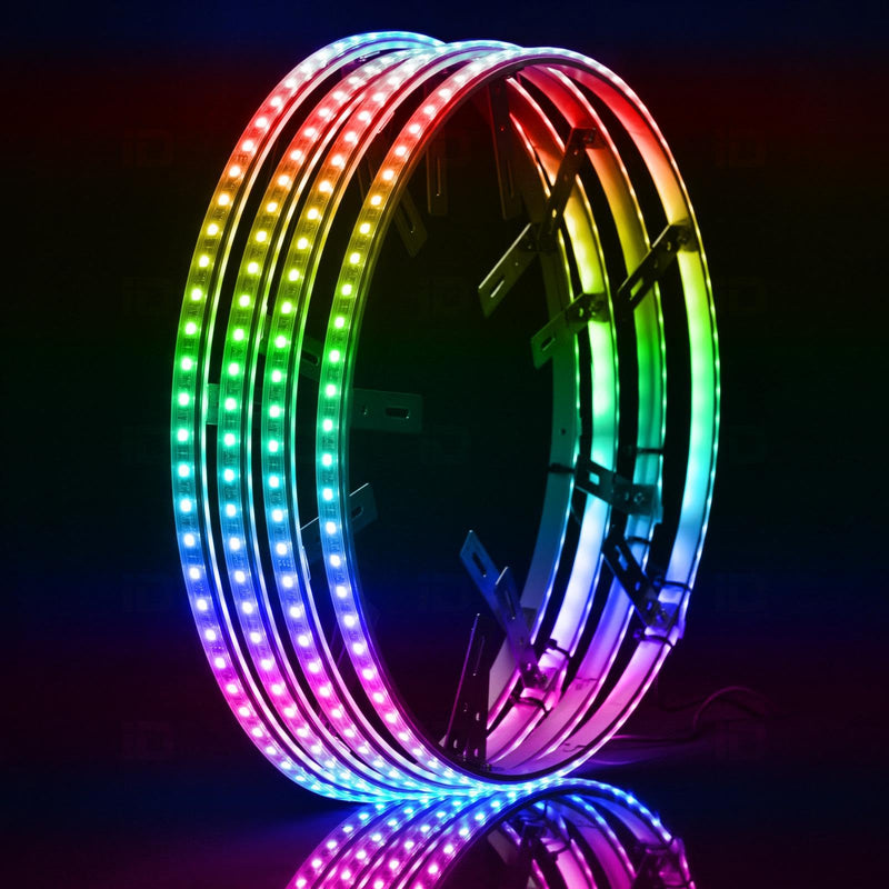 Race Sport Lighting ColorSMART RSCSWL17-C Bluetooth Controlled 17inch LED Wheel Light Kits with 16 Million colors with Chasing Function