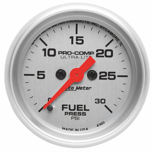 Ultra-Lite Auto Meter 4360 Electric Fuel Pressure Gauge