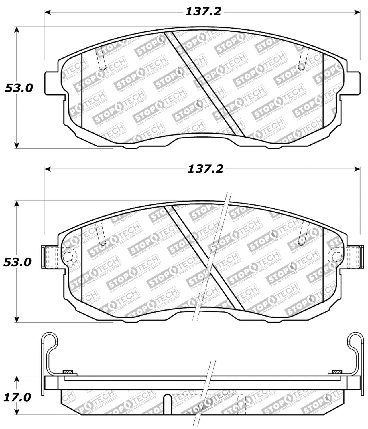 Sport Brake Pads StopTech 309.06530 with Shims and Hardware