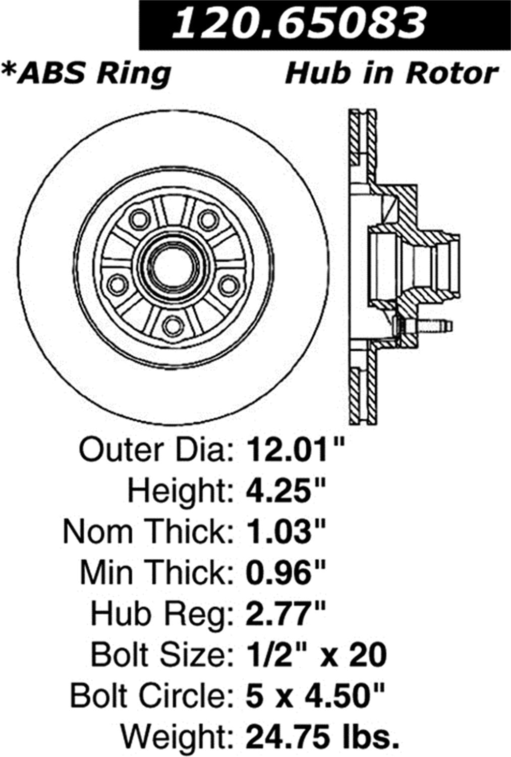 Sport Drilled/Slotted Brake Rotor StopTech 127.65083R (Front Right), 1 Pack
