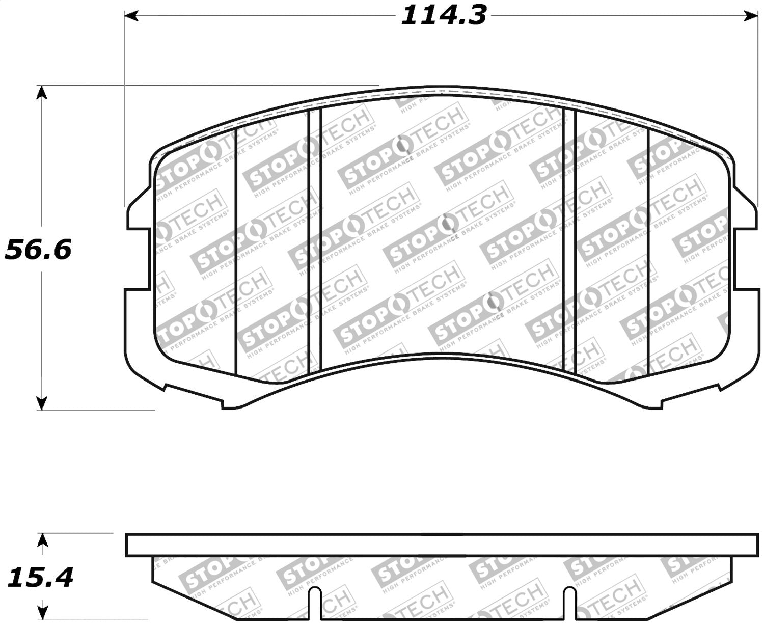 Front StopTech 308.09040 Brake Pads with Shims and Hardware Street