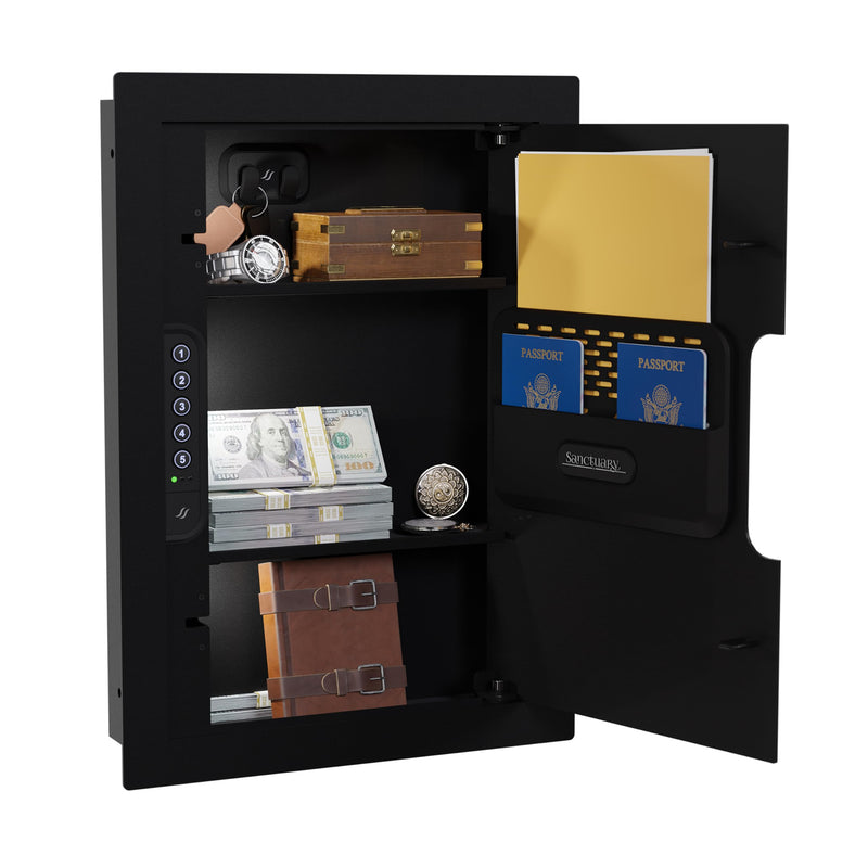 In-Wall Sanctuary Vault with Electronic Lock, Matte Black