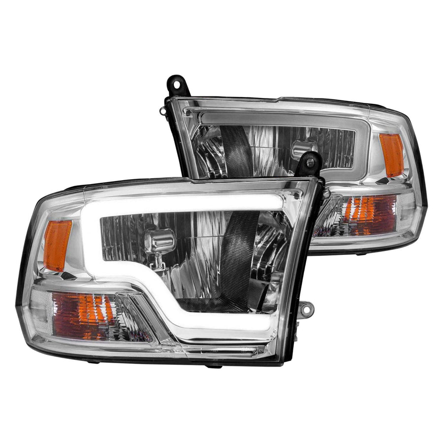 2009-2018 Ram ANZO 1500/2500/ 3500 Crystal Headlights w/Light Bar Chrome Housing