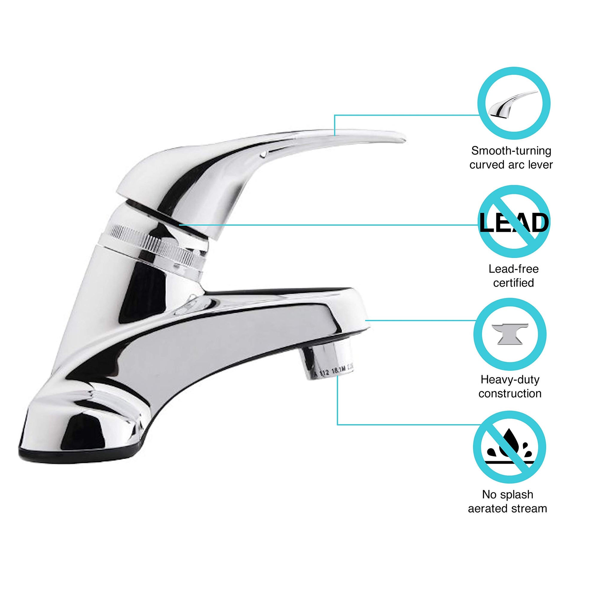 Dura Faucet RV DF-PL100-CP Single Lever Bathroom Faucet (Chrome Plating Over ABS Plastic)