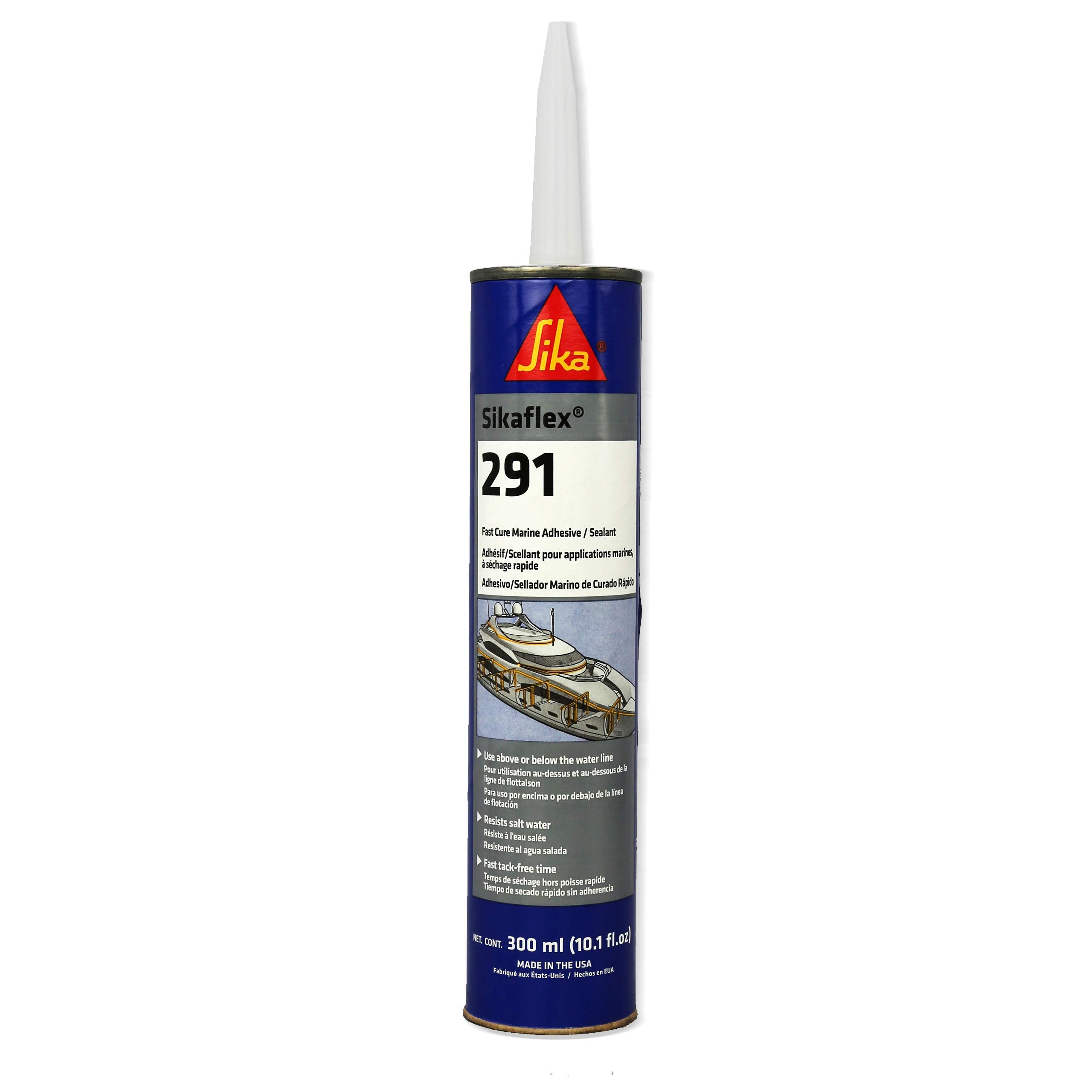 General All-Purpose Sikaflex-291, White, Fast Cure Marine Adhesive and sealant. Polyurethane sealant for Boats, 10.1 fl. oz Cartridge (Pack of 1)