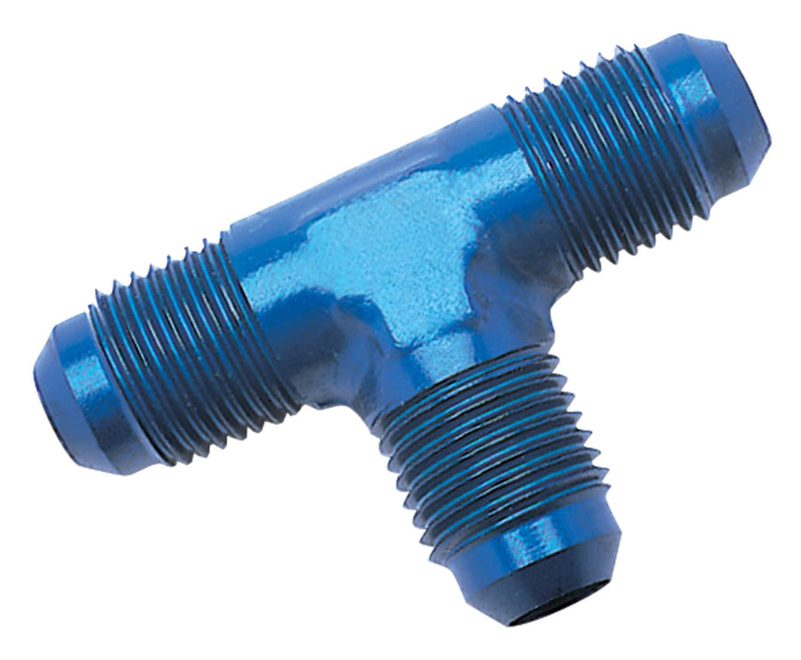 Blue Anodized Aluminum Edelbrock/Russell -12AN Flare Tee Adapter Fitting