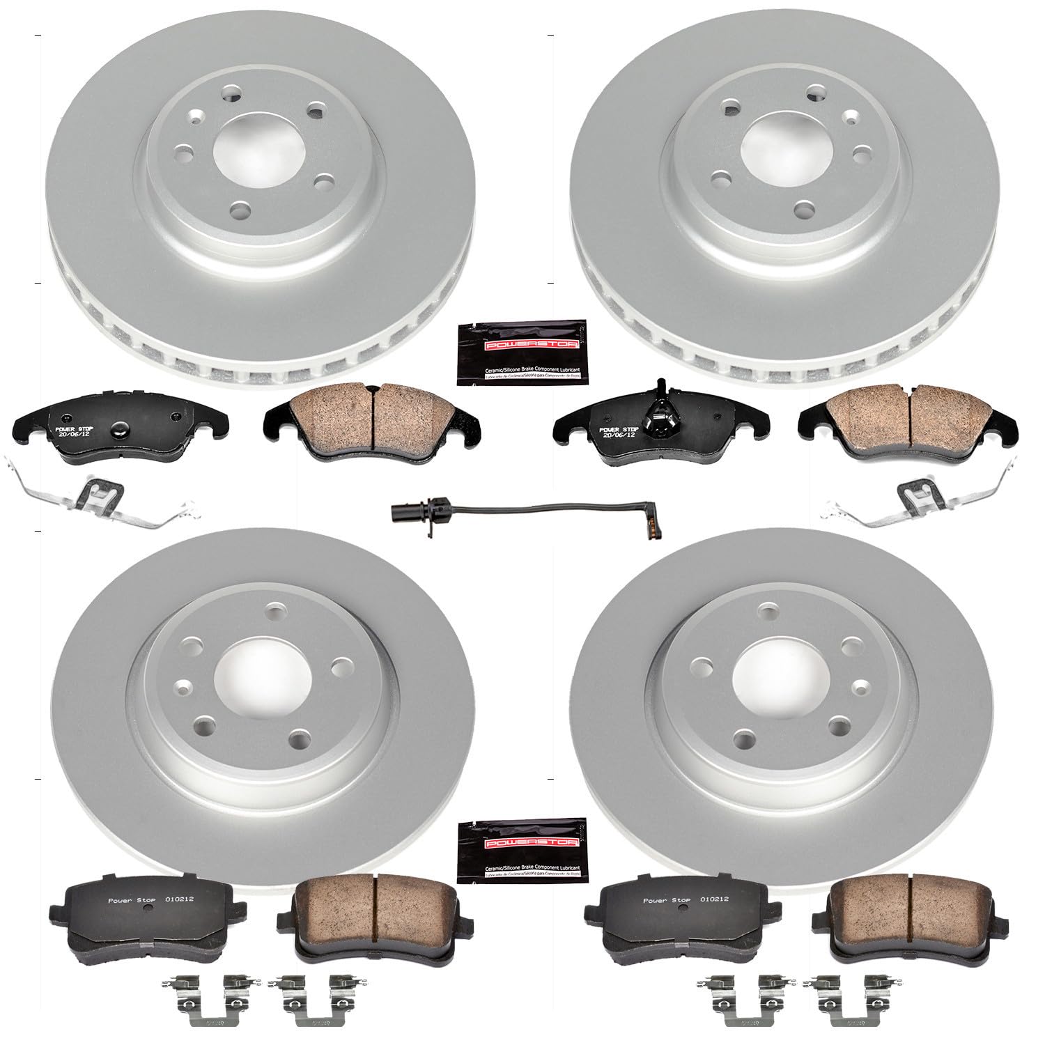 Power Stop Z23 Evolution Geomet Coated Brake Kit For Audi A4, Audi A4 Quattro, Audi A5, Audi A5 Quattro, Audi Q5 [Model Specific]