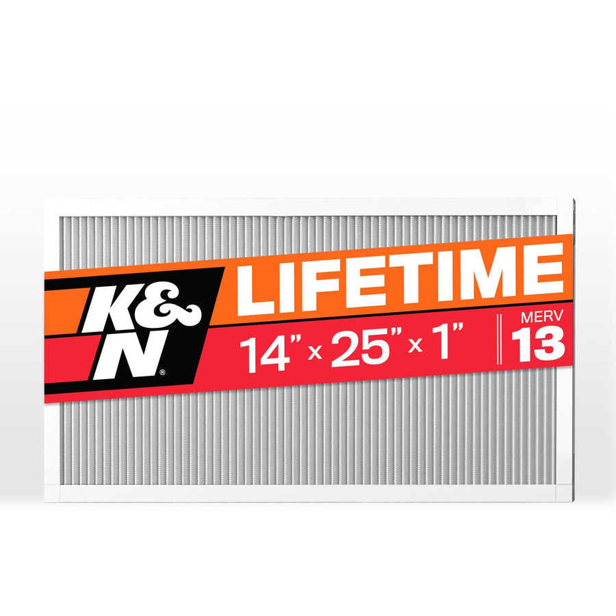 K&N HVAC Furnace Air Filter 14X25X1, Lasts a Lifetime, Washable, Merv 13, the Last Filter You Will Ever Buy, Breathe Safely at Home or in the Office, HVC-13-11425