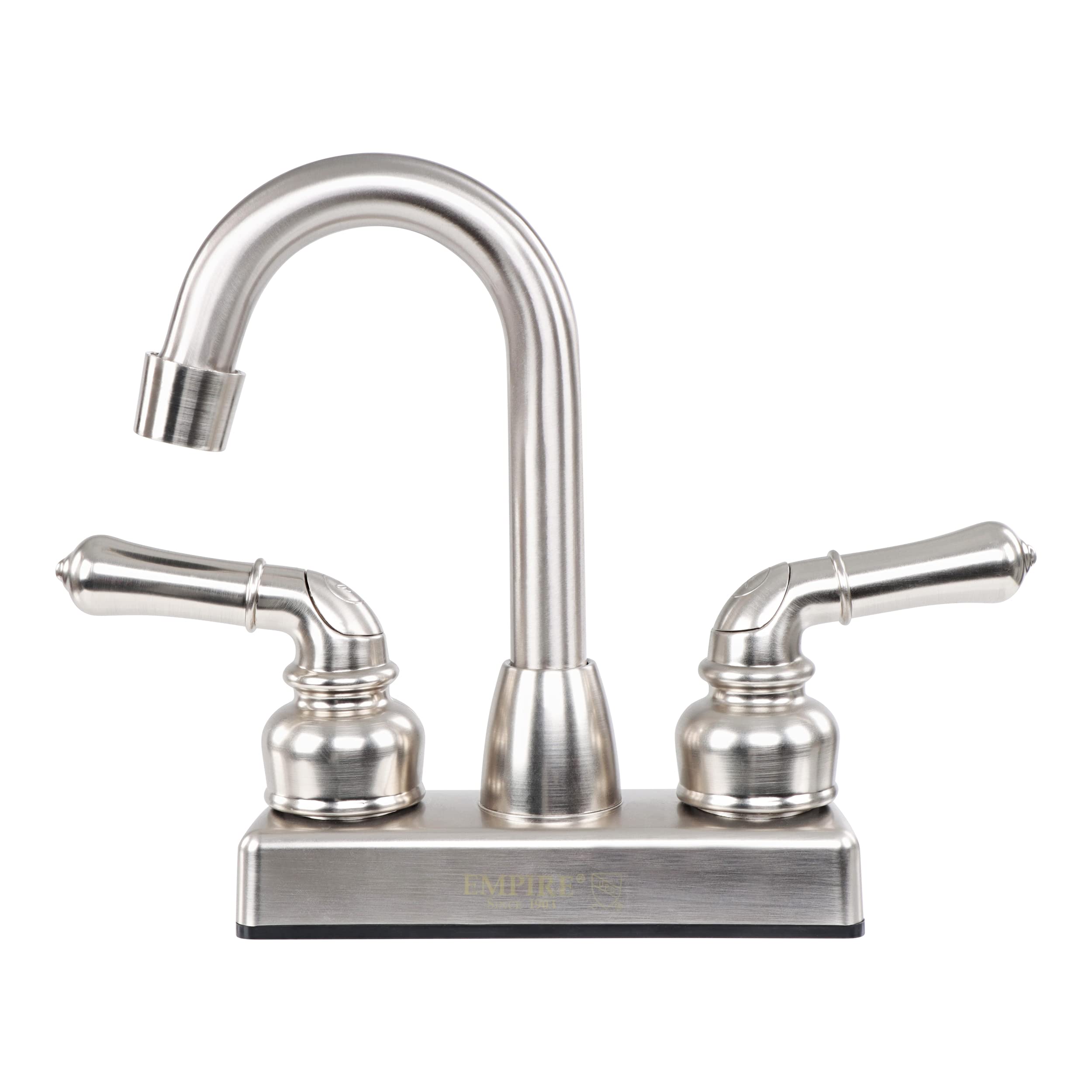 4" Empire Faucets U-YNN16N Non-Metallic Bar Faucet with Teapot Handles - Brushed Nickel