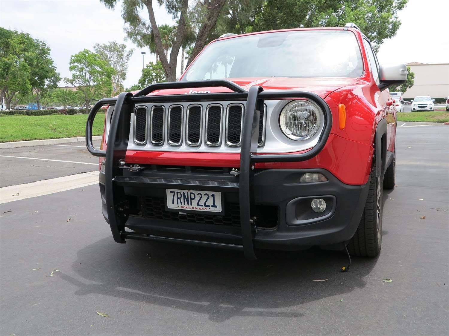 Grille Guard Rugged Ridge for Jeep Renegade | Black, Rust Resistant | 11513.04 | Fits 2015-2018 Jeep Renegade Latitude/Limited/North/Sport/Trailhawk; 2016 Renegade 75th Anniv; 2018 Renegade Altitude