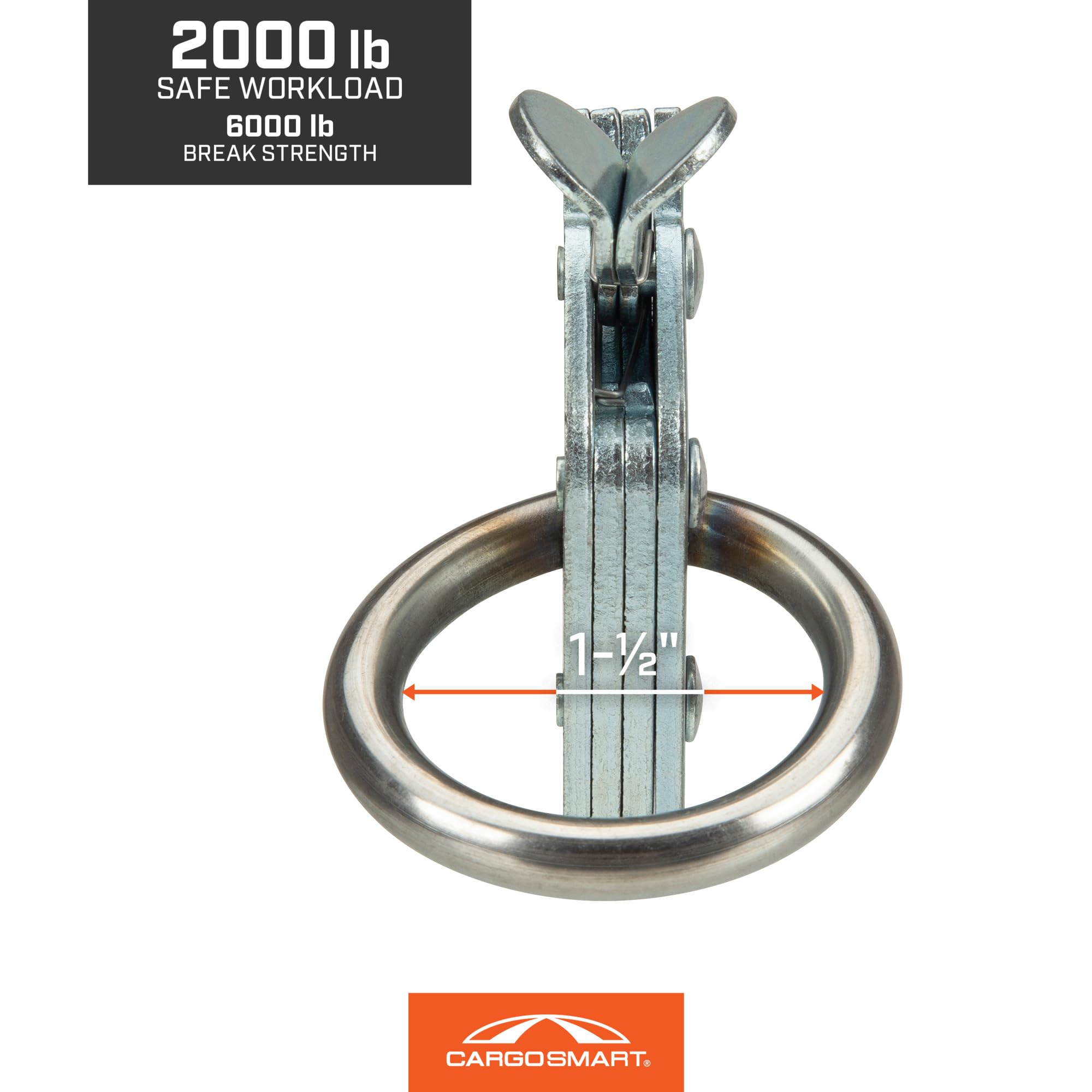 X-Track/E-Track Fitting Rope Ring - Zinc Plated, 6,000 lbs 1 Pk