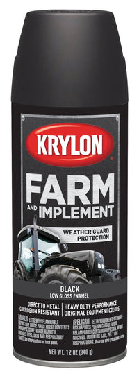 Krylon® Farm & Implement 1935, Low Gloss, Black, 12 oz. Aerosol Paints
