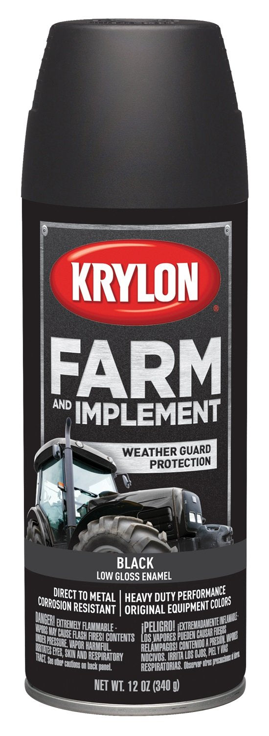 Krylon® Farm & Implement 1935, Low Gloss, Black, 12 oz. Aerosol Paints