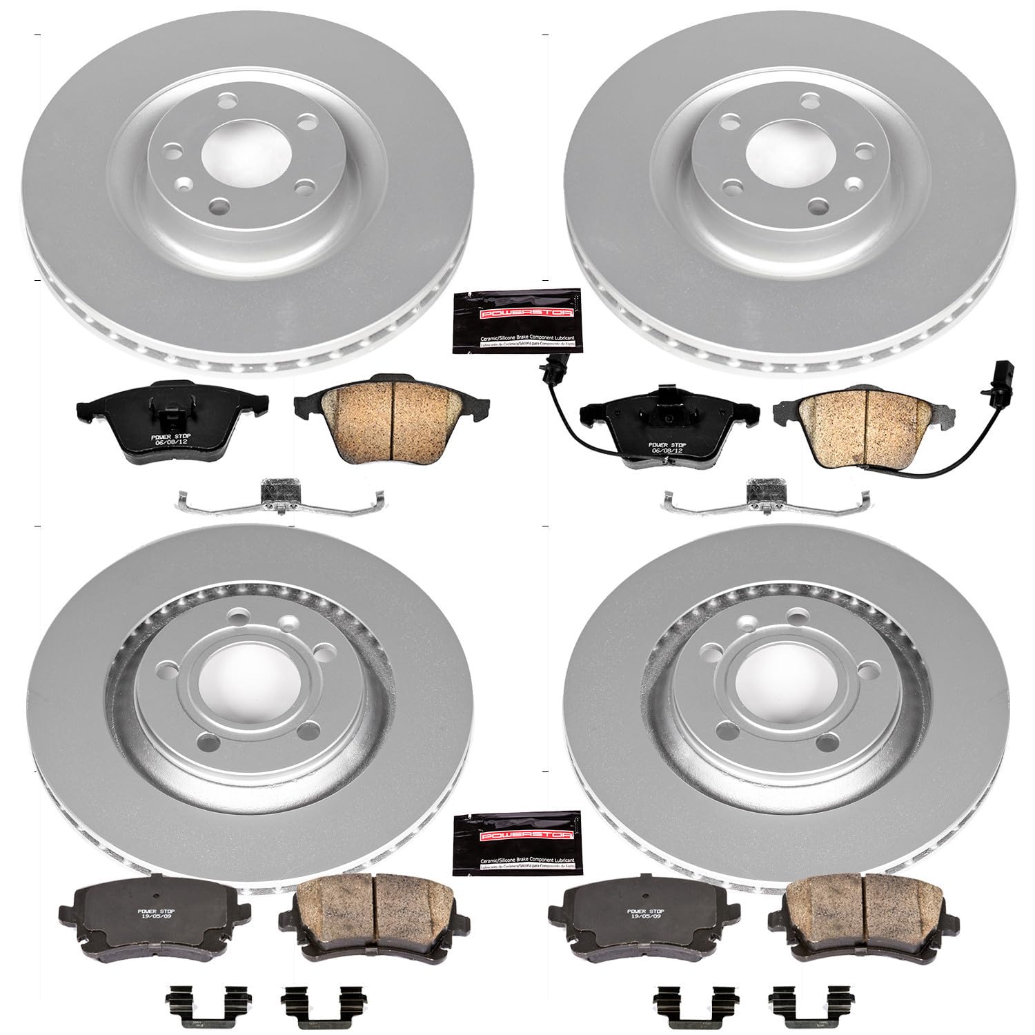 Power Stop Z23 Evolution Sport Geomet Coated Brake Kit Front & Rear For Audi S4 2004-2009 [Model Specific]