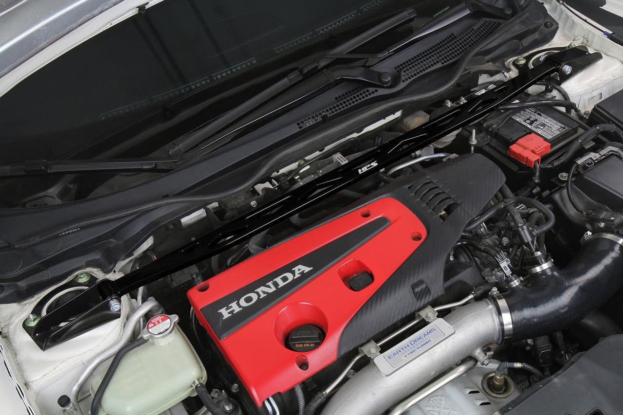 Gloss Black HPS Front Strut Bar Tower Brace Compatible for 2023-2024 Acura Integra 1.5L 2024 Integra Type S 2.0L 2017-2024 Honda Civic Type R 2.0L Turbo, 42-112GB