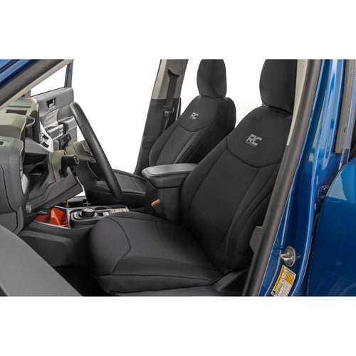 Rough Country Seat Covers Neoprene for Ford Maverick (2022-2025) with Rear Folding Armrest - Waterproof & UV Resistant, Foam Padded, Front & Rear Seat Cover Set