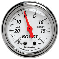 Auto Meter Arctic White 1372 Mechanical Boost/Vacuum Gauge