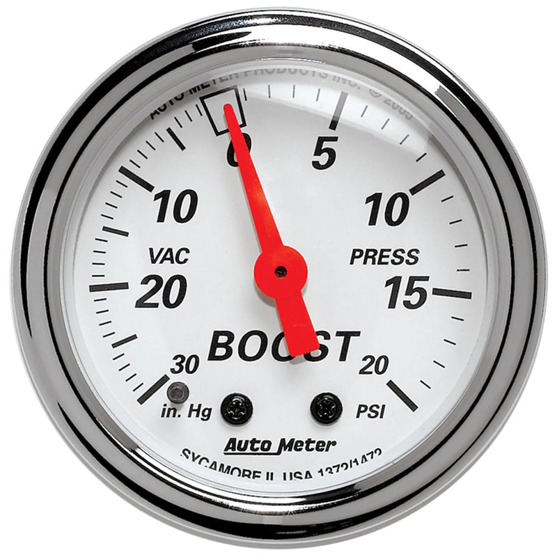 Auto Meter Arctic White 1372 Mechanical Boost/Vacuum Gauge