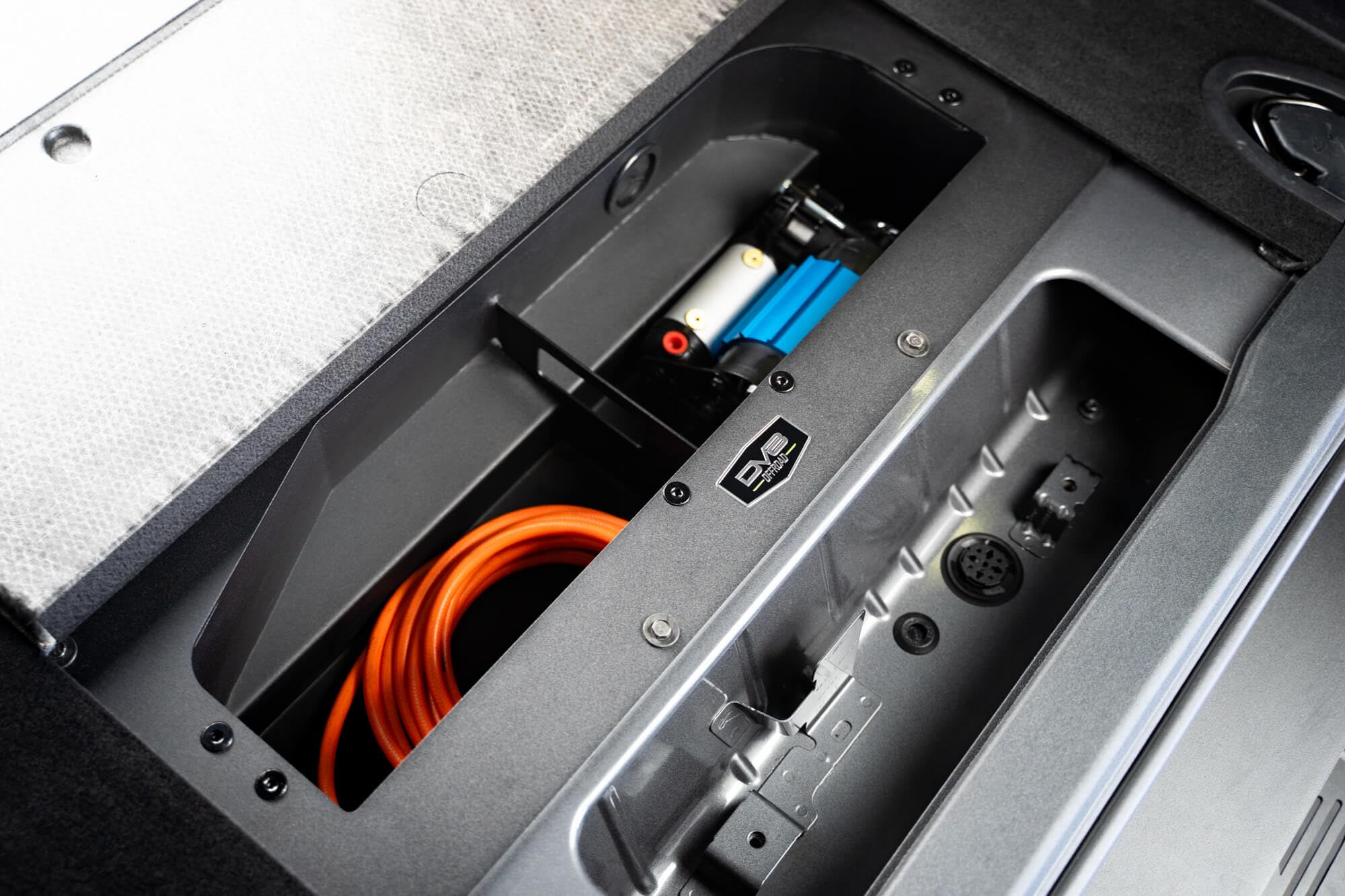 Air Compressor Mount & Storage Box DV8 Offroad for The 2021-2025 Ford Bronco | Designed for ARB Single or Twin Air Compressors | Heat Shield to Reduce Temperatures from Exhaust/Exterior