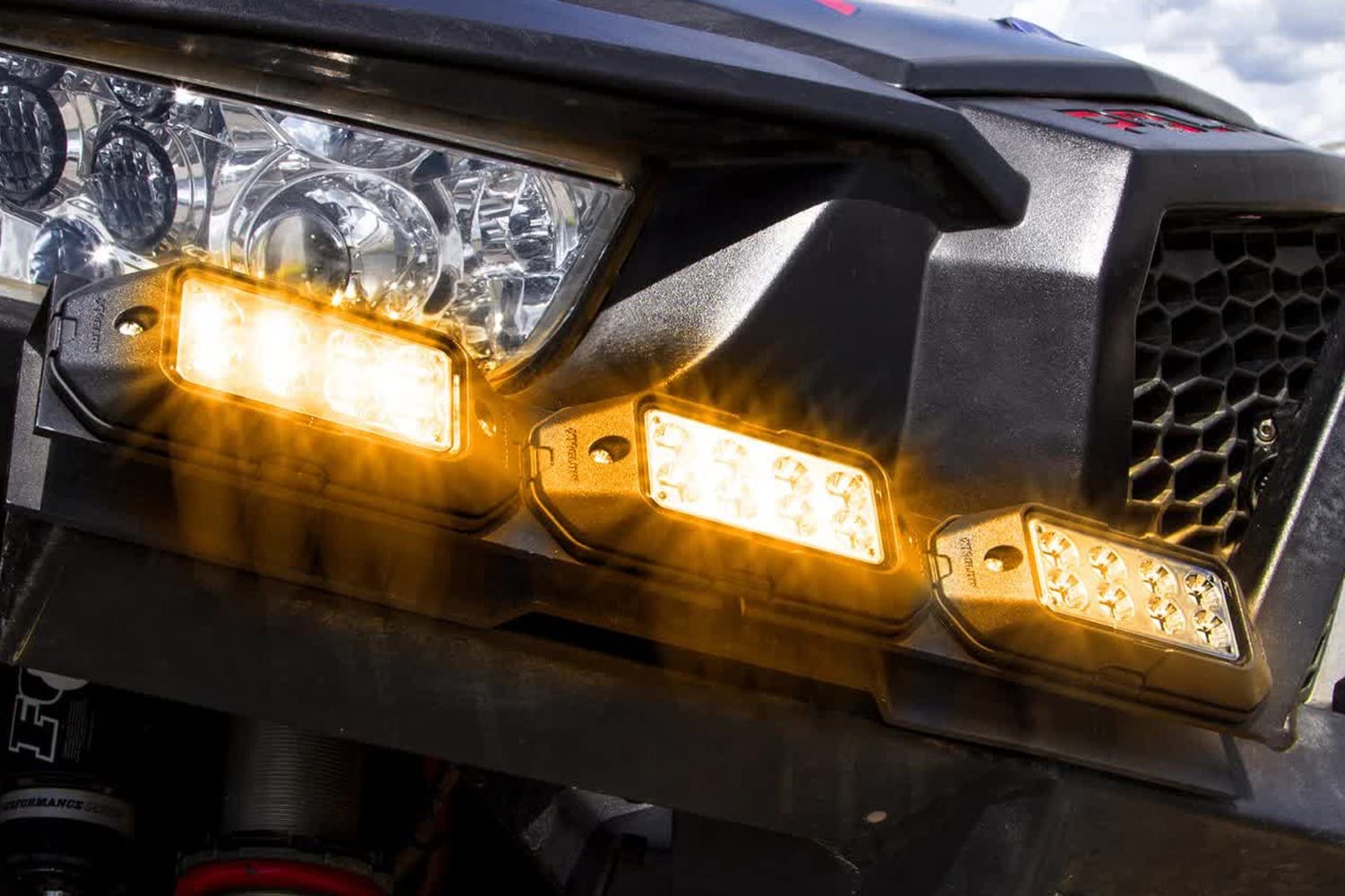 XKGLOW UTV Pro Signal + Horn Kit - 2 White 6 Red 6 Amber Pods