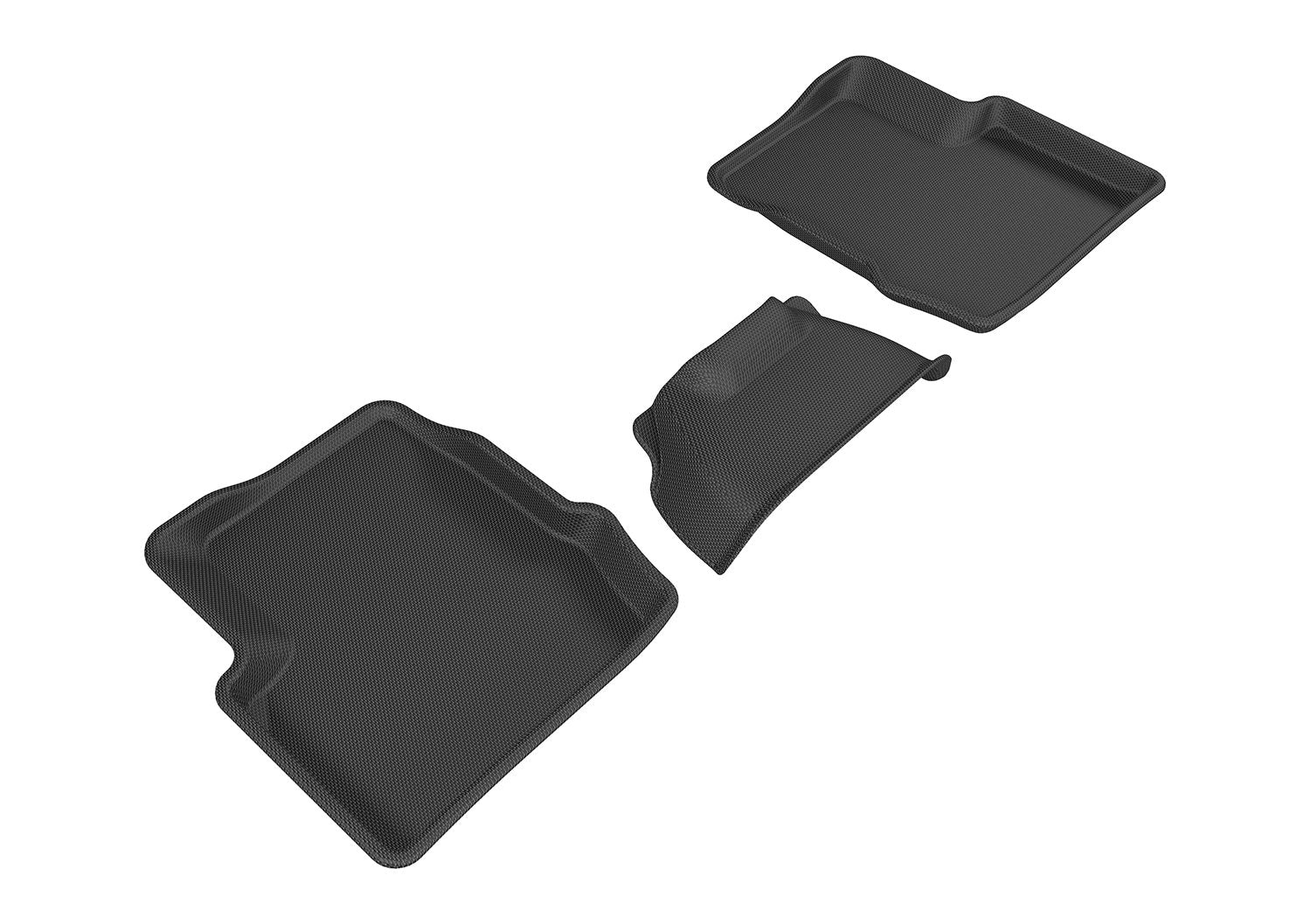L1FA00521509 3D MAXpider Second Row Custom Fit All-Weather Floor Mat for Select Fiat 500X Models - Kagu Rubber (Black)