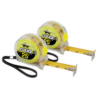 25' x 1-Inch Performance Tool W5043 Clear Tape Measure (2 Pieces)
