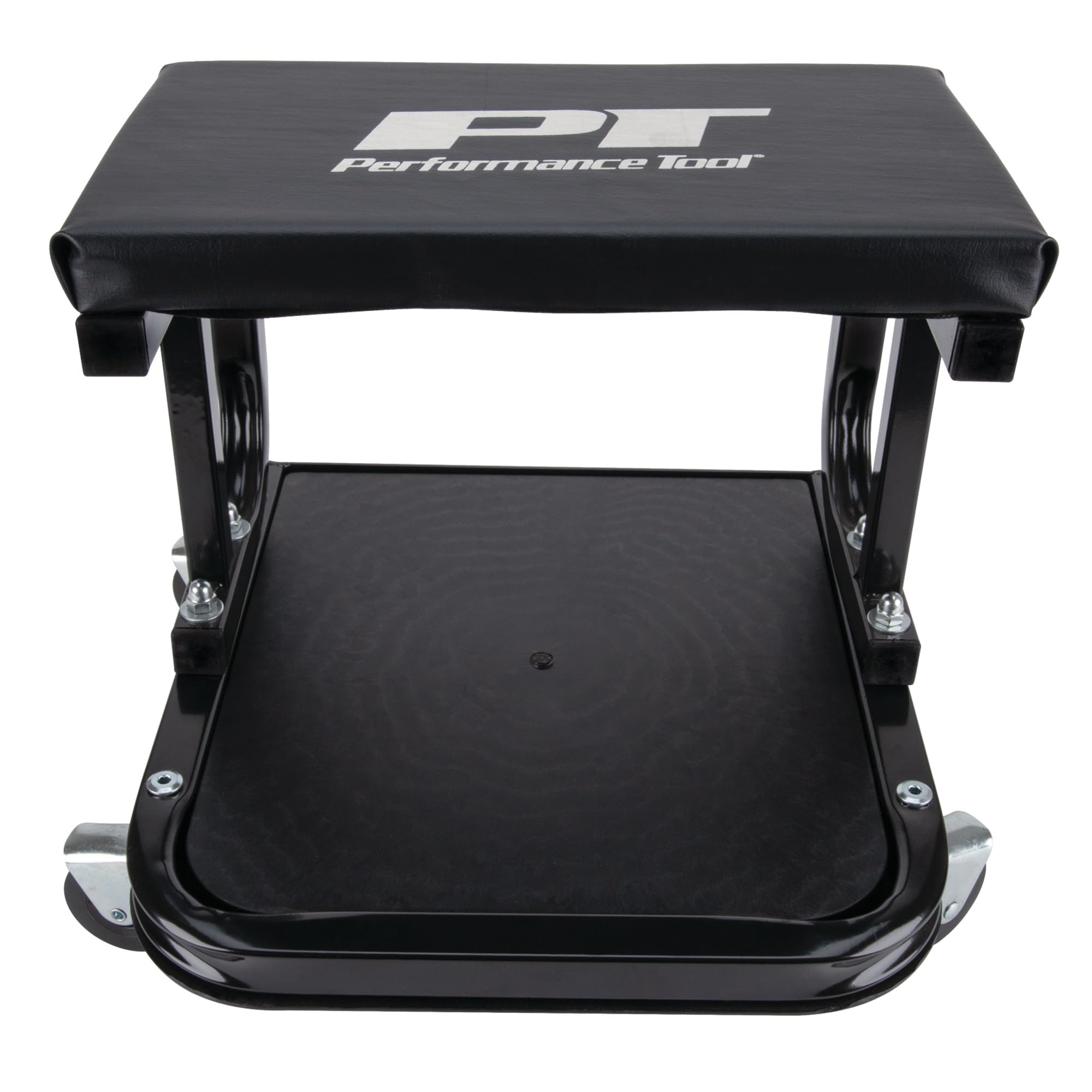 C-Frame Performance Tool W85007 Rolling Work Seat with Tool Tray for Mechanic Garages and Workshops, Black, 11.5 x 12.5-inch Tray