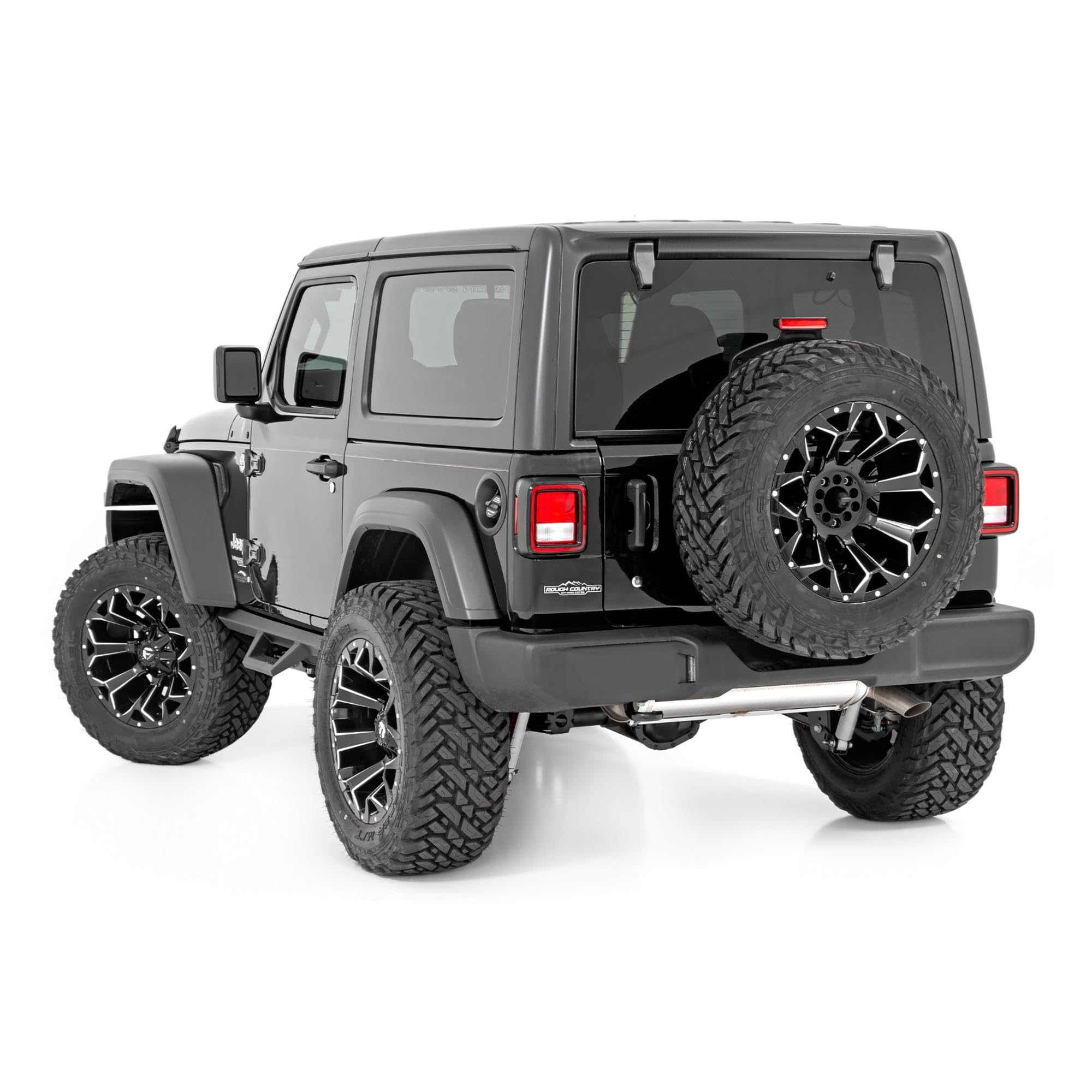 2.5" Rough Country Lift Kit w/ V2 Shocks for Jeep Wrangler JL 2-Door (2024-2025) - Includes Front & Rear V2 Shock Absorbers, Lifted Coil Springs