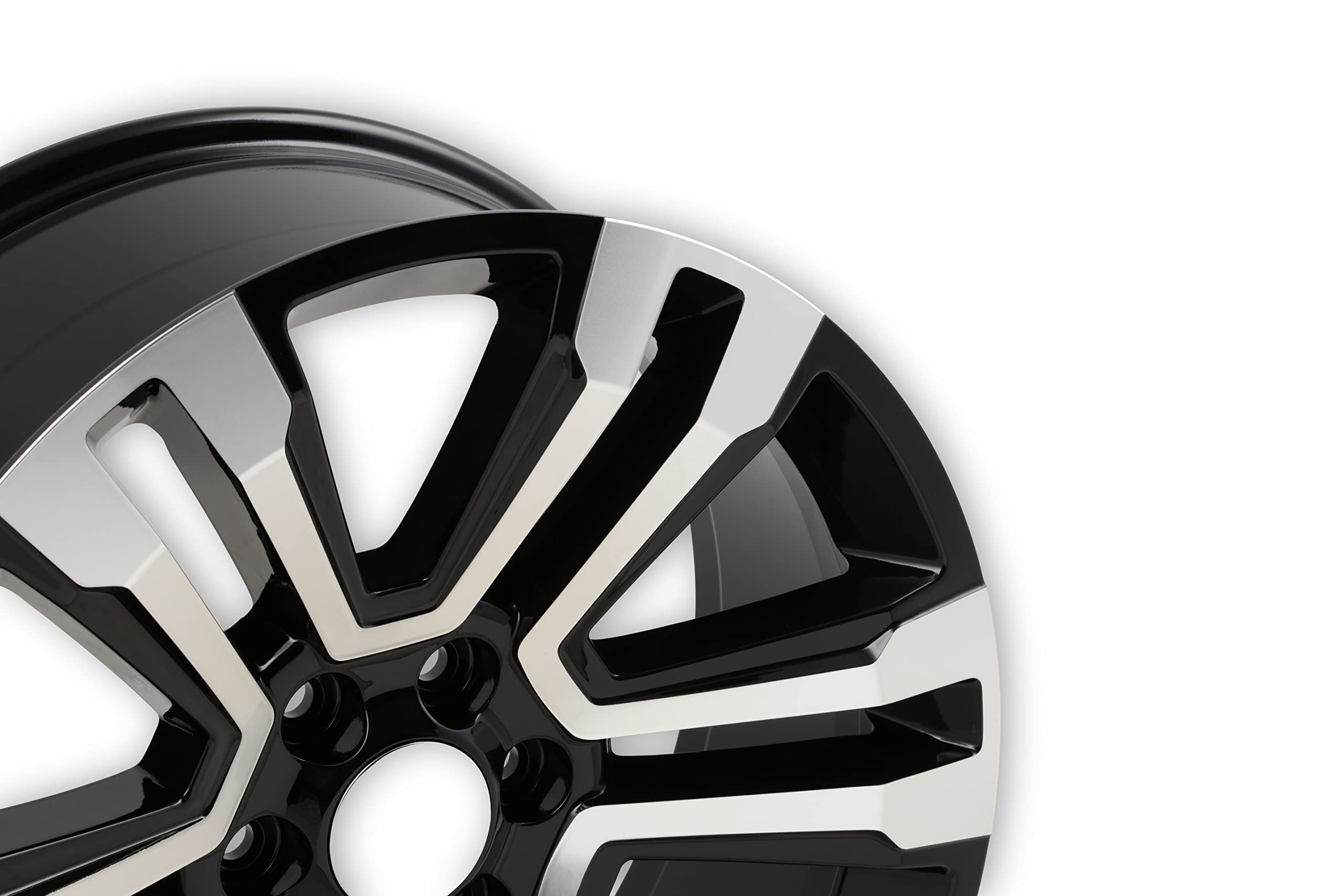 587 Series REV Wheels 587MB-2298328 - 22x9-6.1 bs - 6x5.5/6x139.7 -Black/Machine Lip
