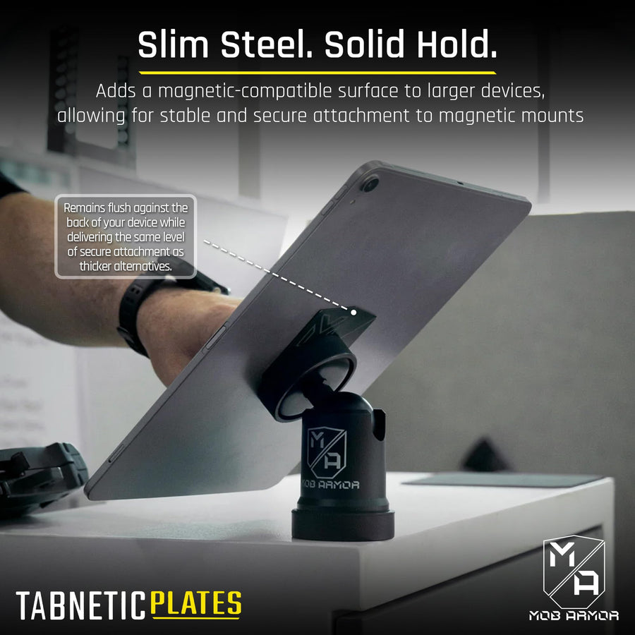 TabNetic Mob Armor Mounting Kit with Adhesive Disc, Durable Metal Plate & High Strength Magnetic Attachment for Universal Tablet Mounting - Ideal for Car, Home, Office, or Custom Installations