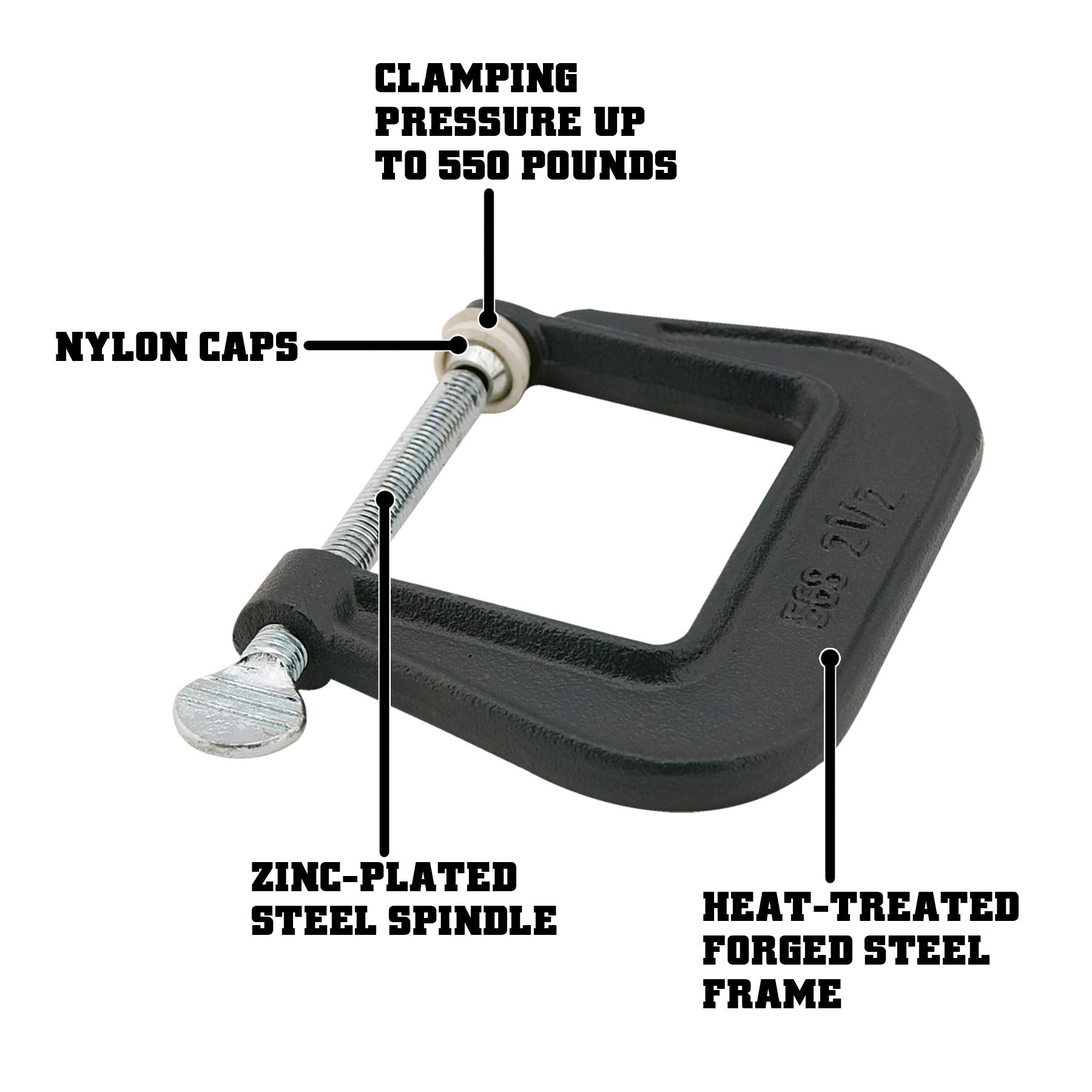 Wilton C-Clamp Junior, 1-1/4" Opening, 1-1/4" Throat, 450 Lbs. Clamping Force (Model H566)