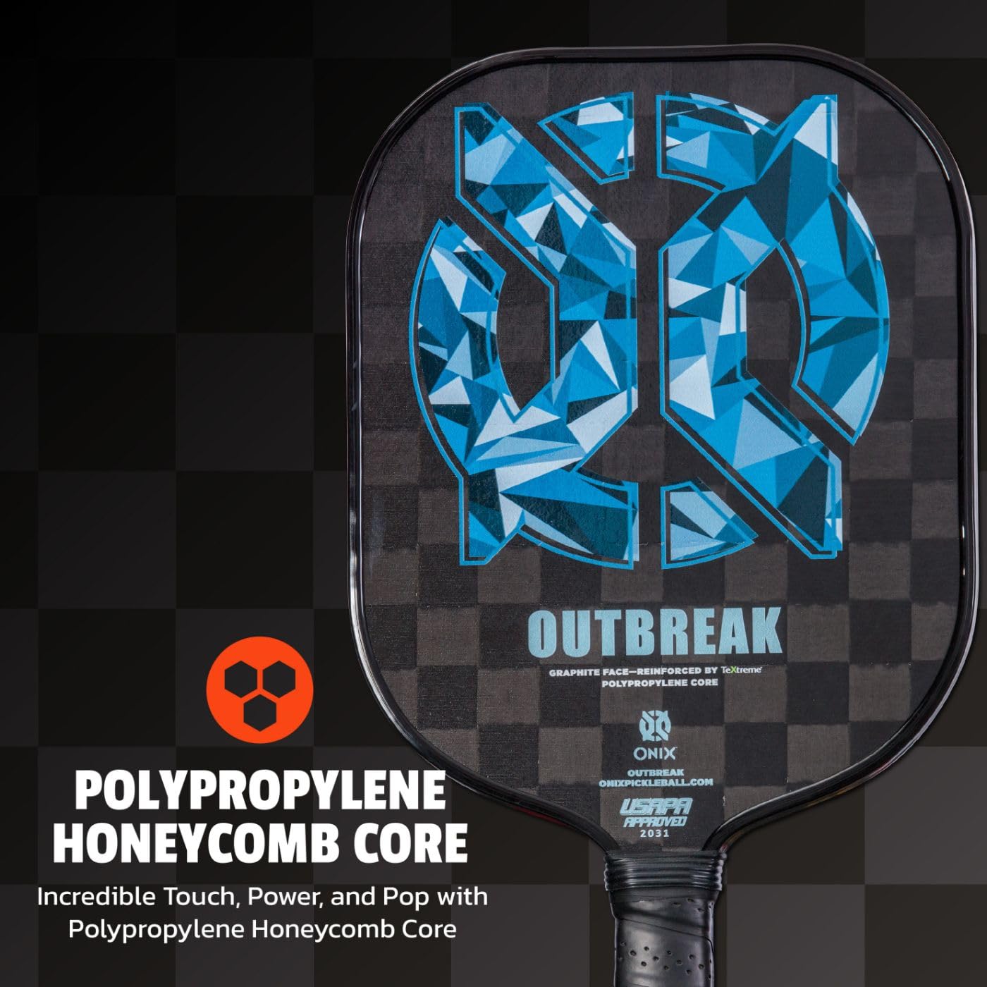 ONIX Pickleball Paddle Outbreak Reinforced by TeXtreme® Technology for Improved Performance and Stronger Play