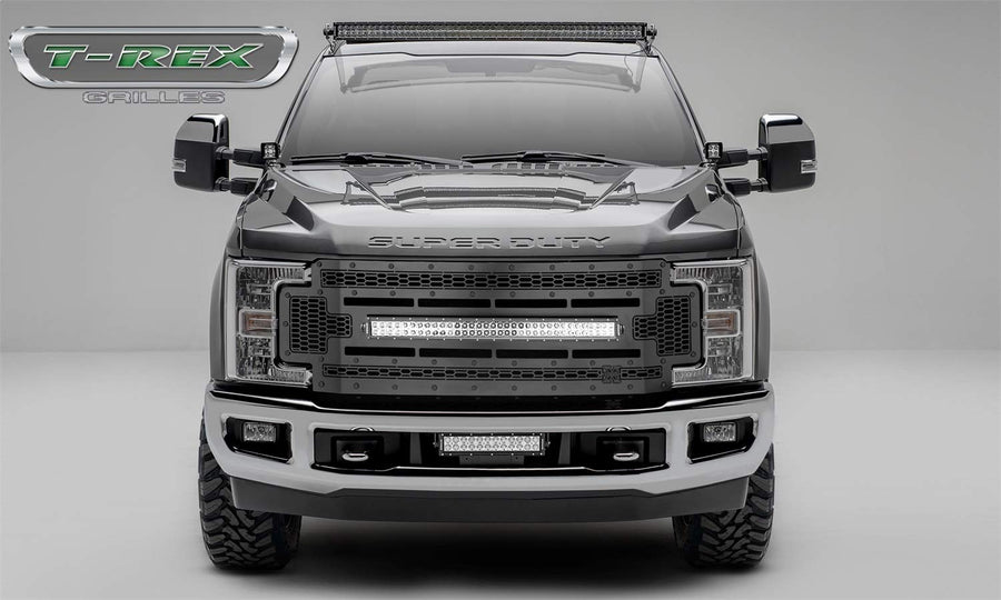Stealth Laser Torch Grille 2017-2019 Super Duty, Black, 1 Pc, Replacement, Black Studs with (1) 30" LED, Does Not Fit Vehicles with Camera - PN #7315471-BR