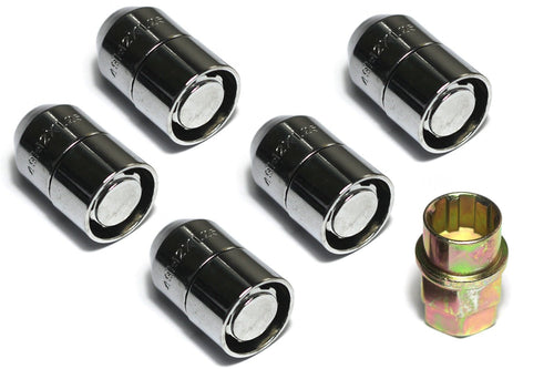 Rugged Ridge | 5 Piece Wheel Lug Nut Lock Kit, 1/2-20 Thread, Chrome | 16715.20