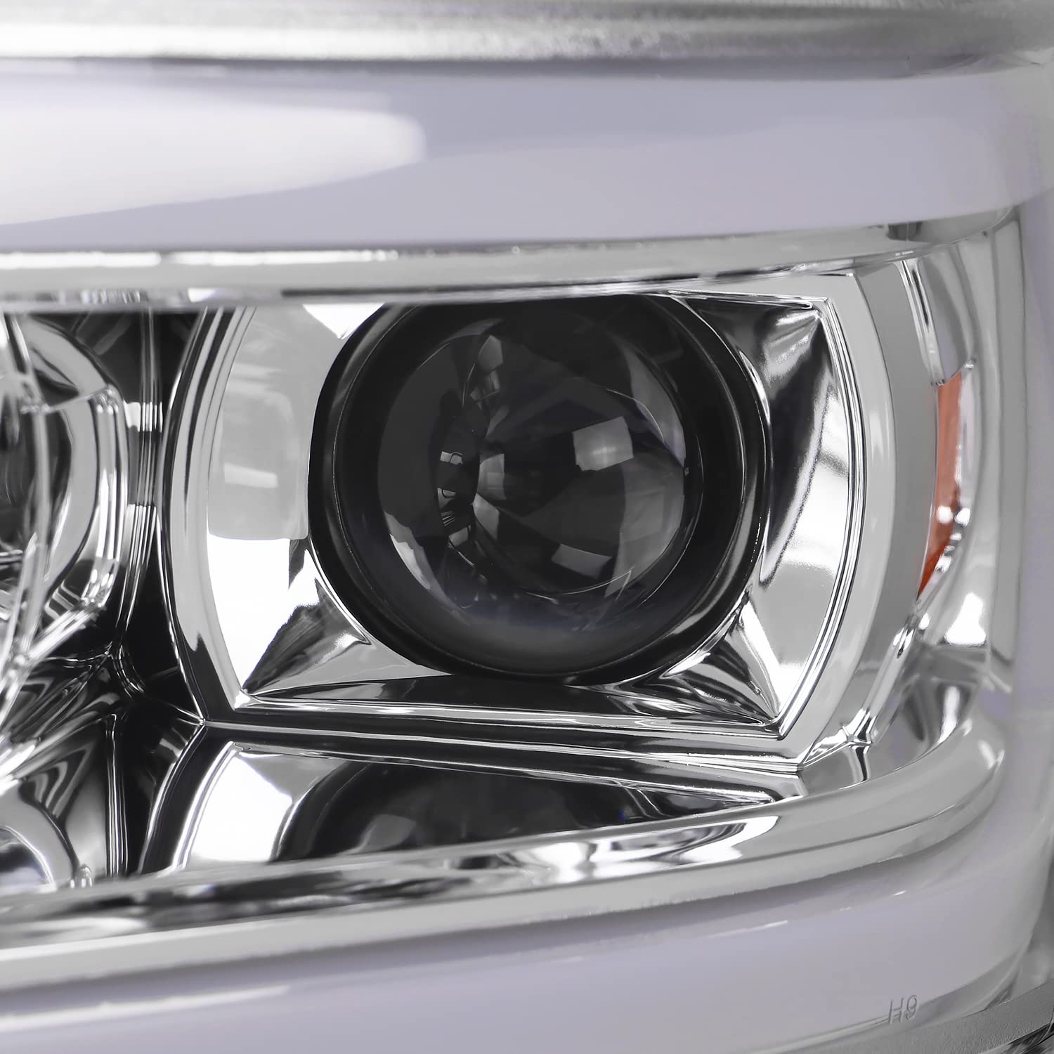Chrome Projector Headlights w/LED Bar SPEC-D TUNING Compatible with 2019-2024 Dodge Ram 2500, 3500, 4500, Left + Right Pair Headlamps Assembly