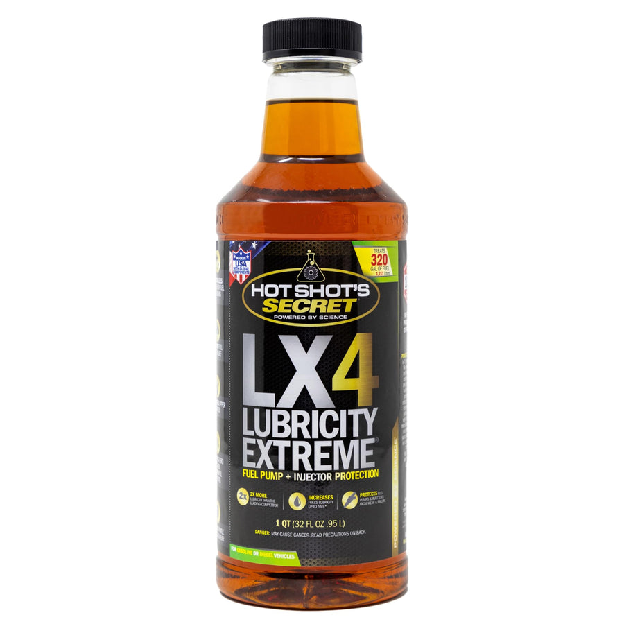 LX4 Hot Shot's Secret Lubricity Extreme – 32 Fl Oz - Fuel System Protection – Lubricates and Protects Fuel Pump and Injectors – Prevents Wear and Damage – For Gasoline or Diesel Engines