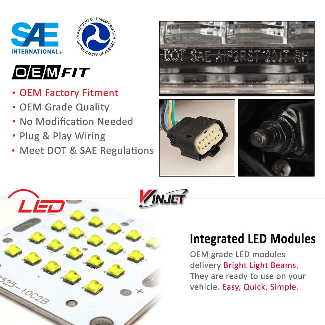 LED Tail Lights Assembly Winjet Fit For 2019 2020 2021 2022 2023 2024 2025 2026 Jeep Gladiator JT, Full Led Functional Rear Lamp Replacement w/Sequential Turn Signal (Black Housing Clear Lens)