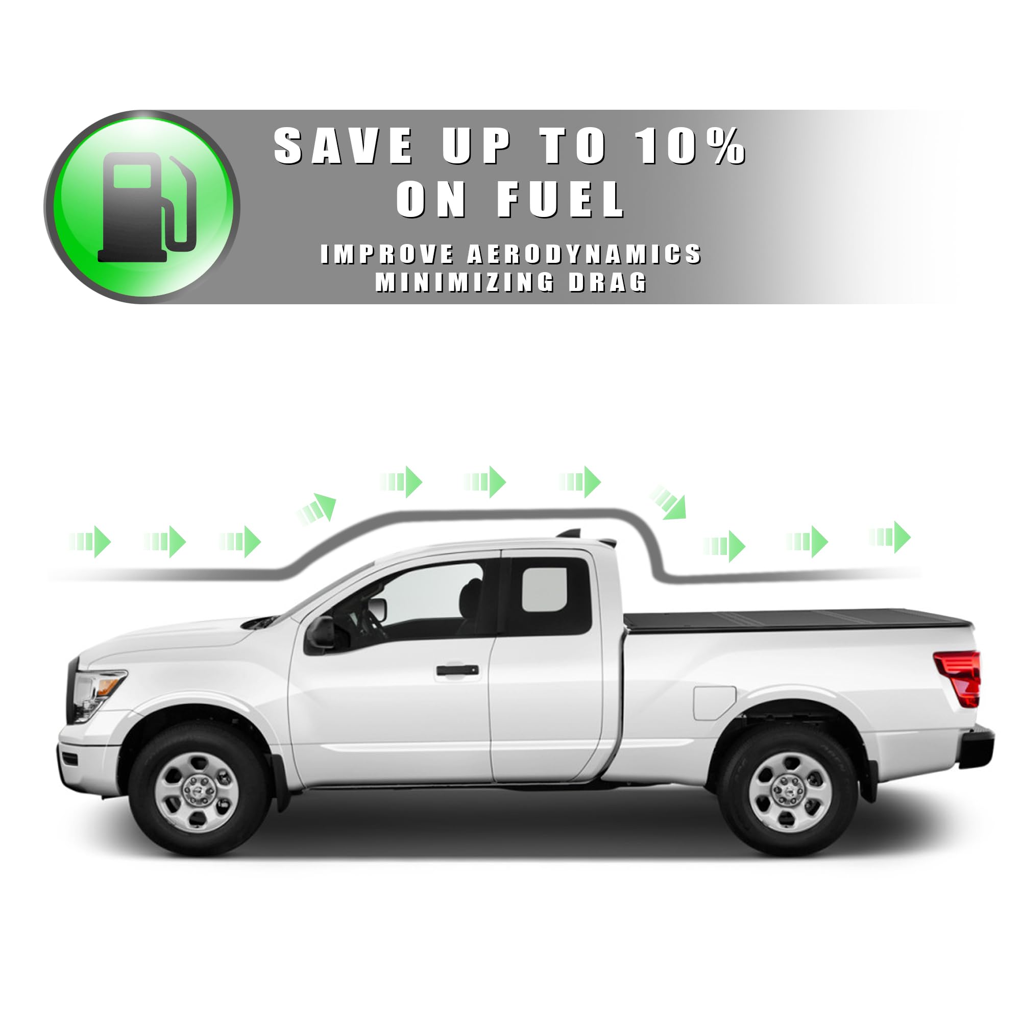 Low Profile Armordillo Hard Tri-Fold Nissan Titan Bed Cover Fits 2016 2017 2018 2019 2020 2021 2022 2023 2024 Nissan Titan/XD 6.5 Ft (78") Bed | CoveRex TFX | 7162389