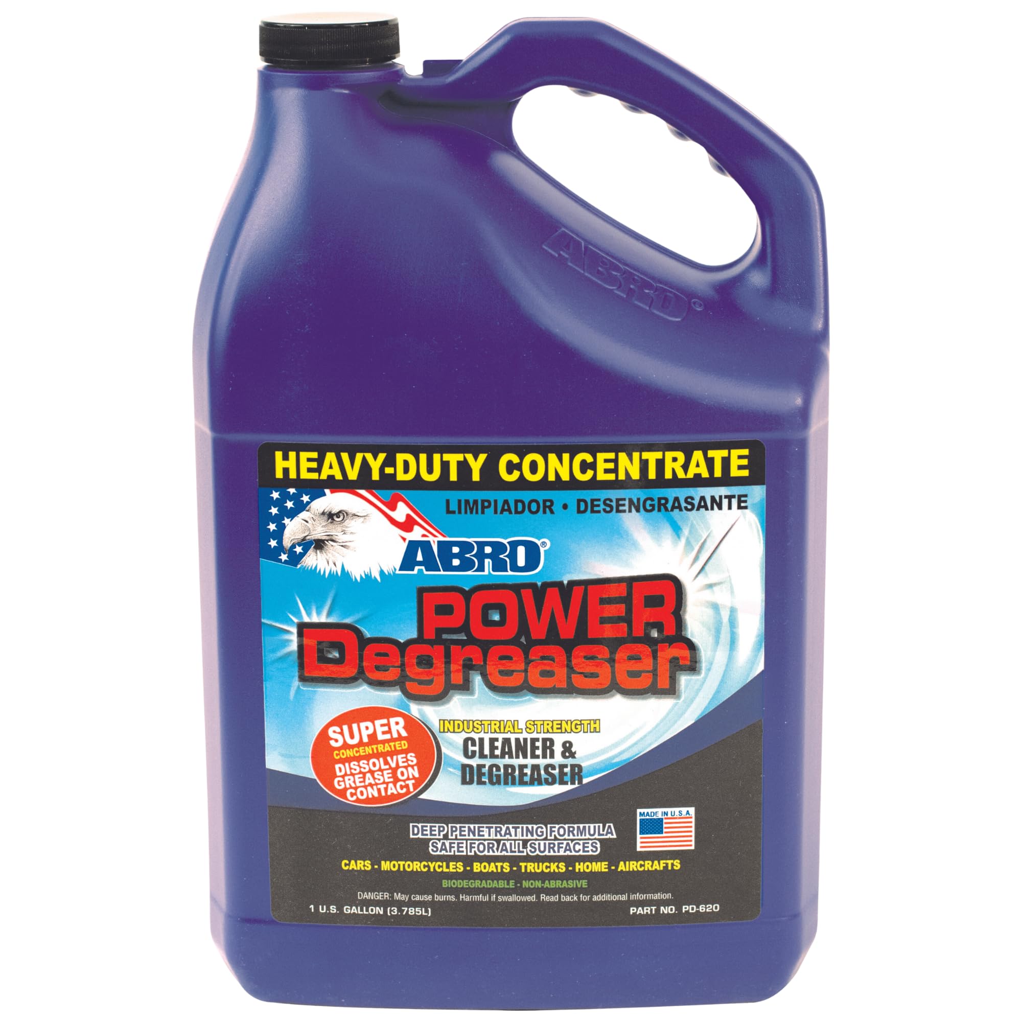 Heavy Duty ABRO Power Degreaser, High Performance Multifunctional Auto Engine Degreaser for Quick and Easy Removal of Grease, Oil, Dirt &Grime, Engine Cleaner and Degreaser, 6 Pack Case, 1 Gallon