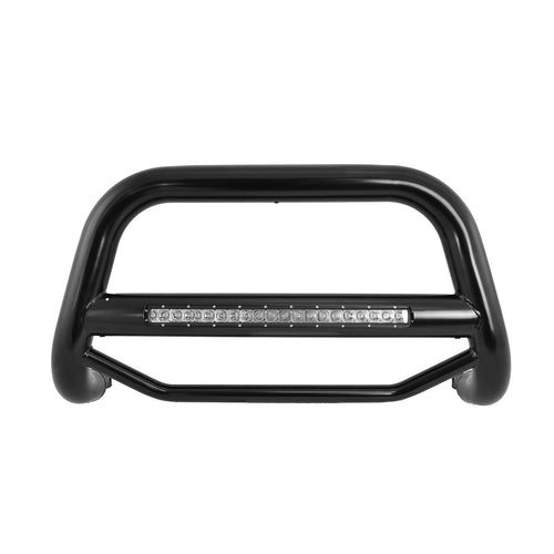 MAX Black Horse Beacon Bull Bar No Skid Plate Black Compatible with 1999-2003 Infiniti QX4|1999-2004 Nissan Pathfinder-MAB-NIB4201B