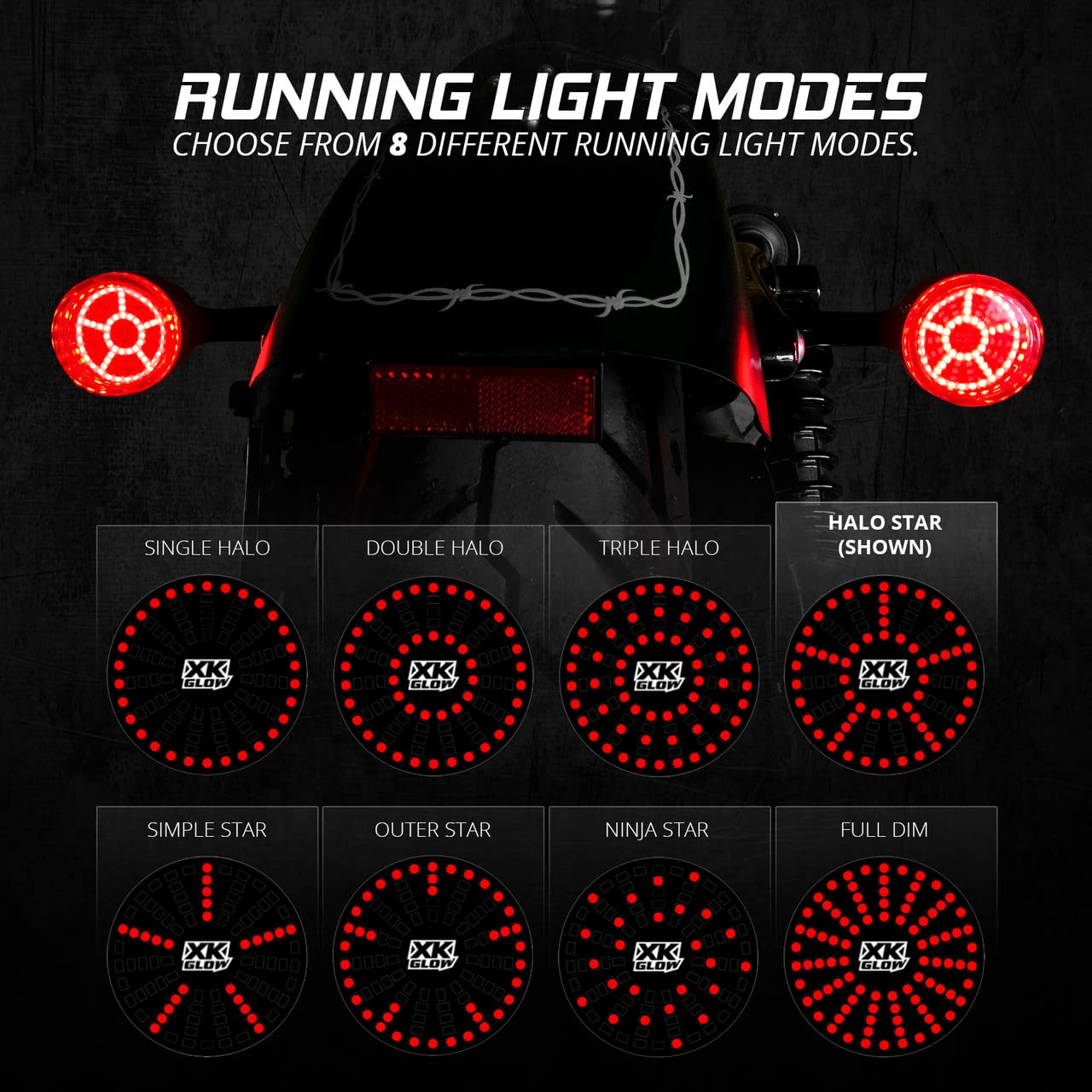 XKGLOW Pro Series MotoTurnz - 1157 Bullet Style Rear XK-MTP57-BR