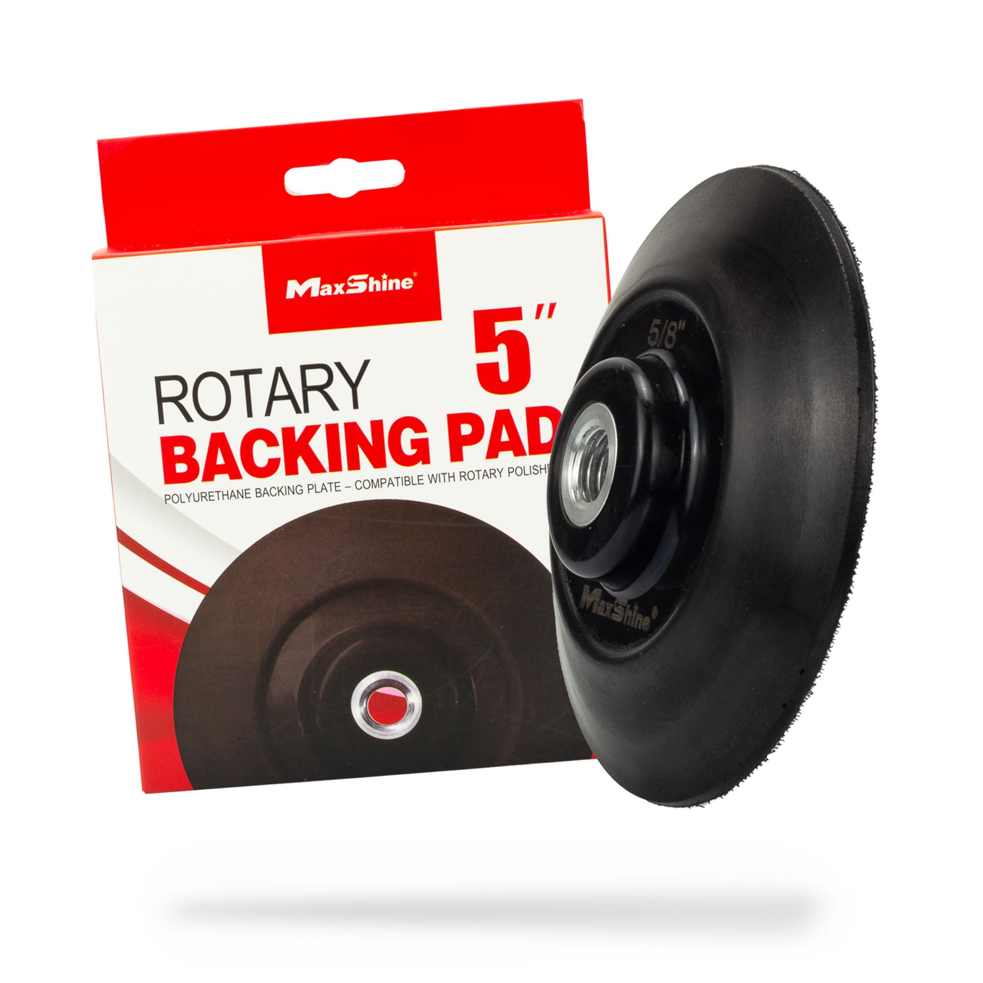 5" Maxshine Universal Hook & Loop Rotary Backing Pad Polishing Plate (125mm) - Compatible with Universal Rotary Polishers - Sanding, Polishing, Buffing - Professional Grade for Car Care Detailing